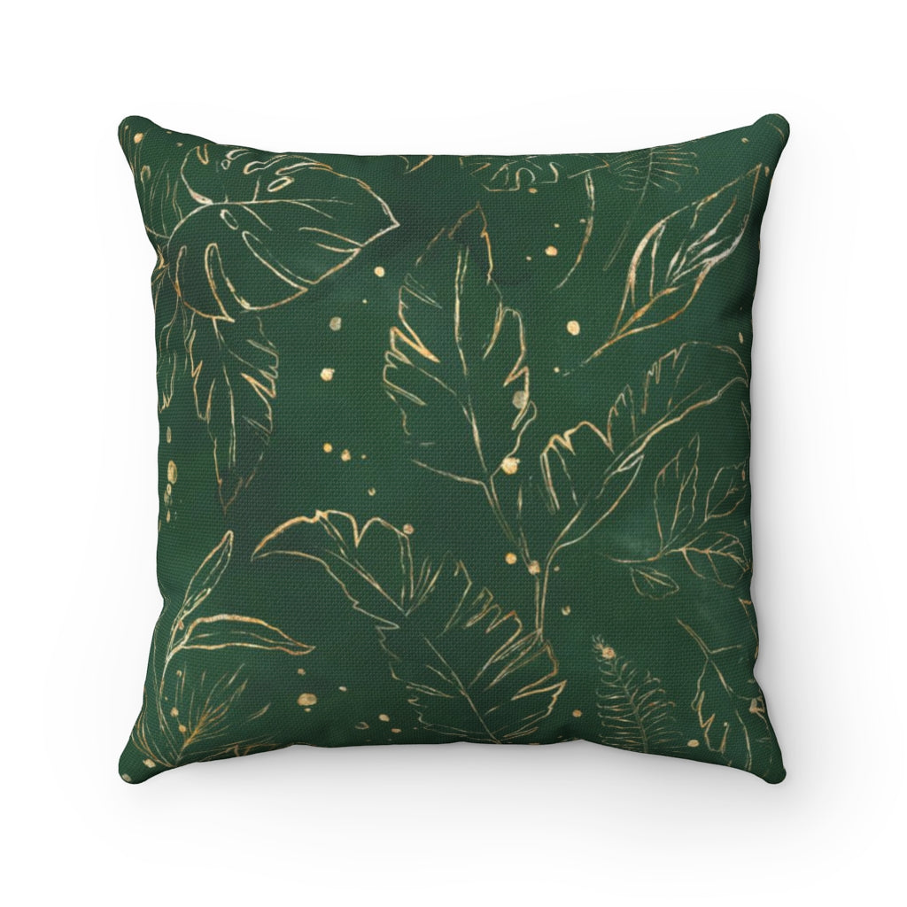 Floral Boho Pillow Cover | Emerald Forest Green