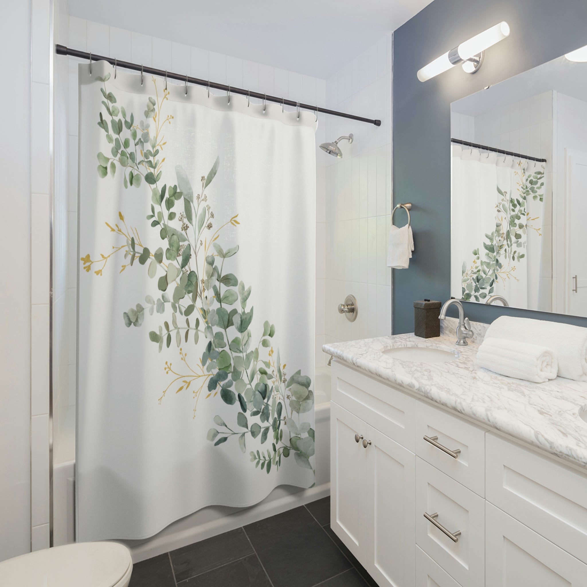 Boho Shower Curtain | Eucalyptus Sage Green