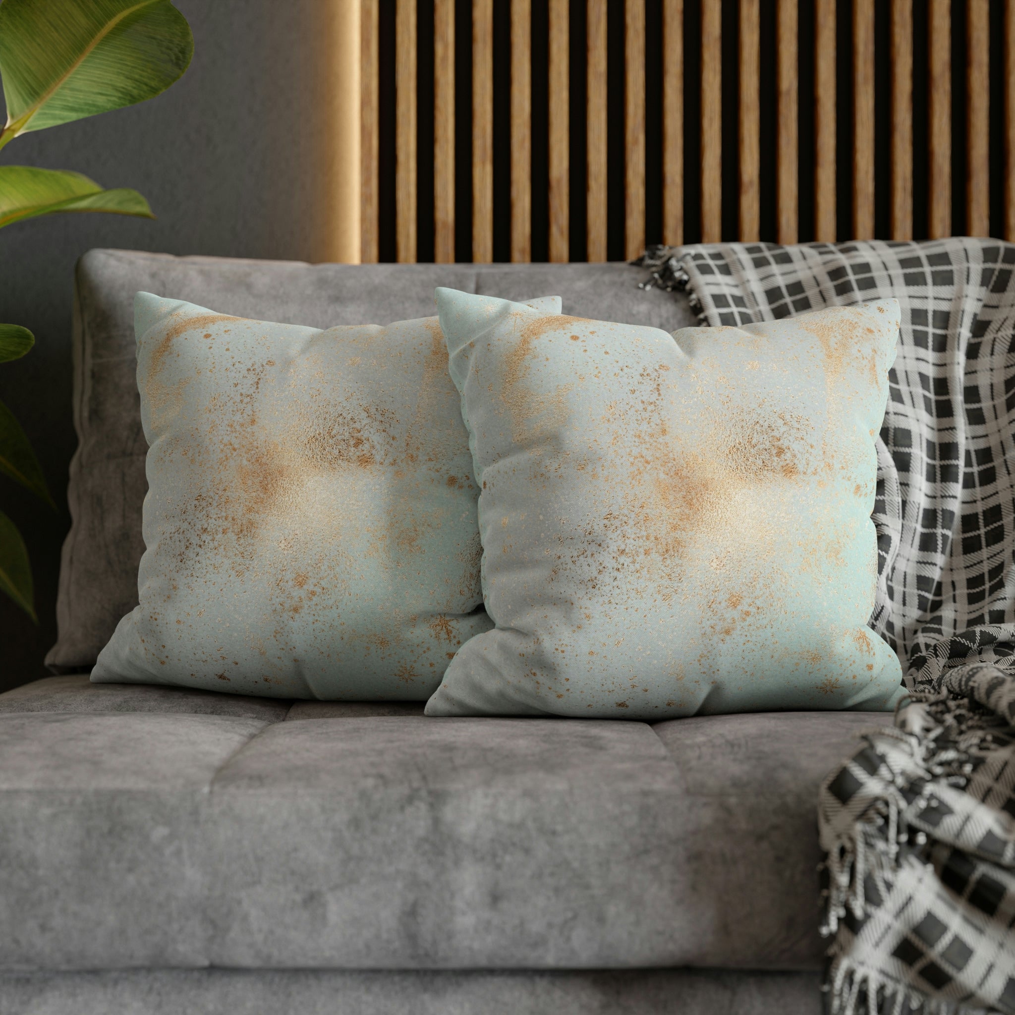 Abstract Pillow Cover | Mint Green Blue Beige