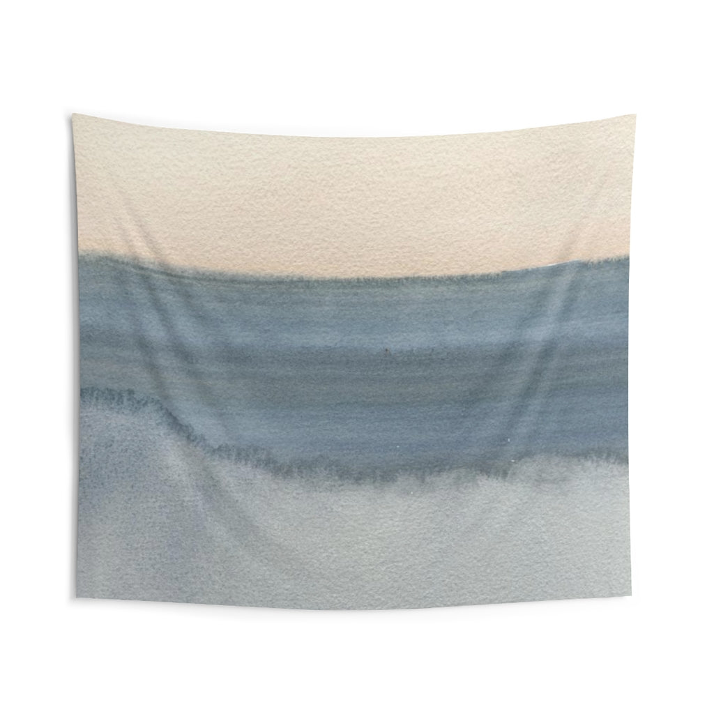 Abstract Tapestry | Dusty Blue Yellow Grey