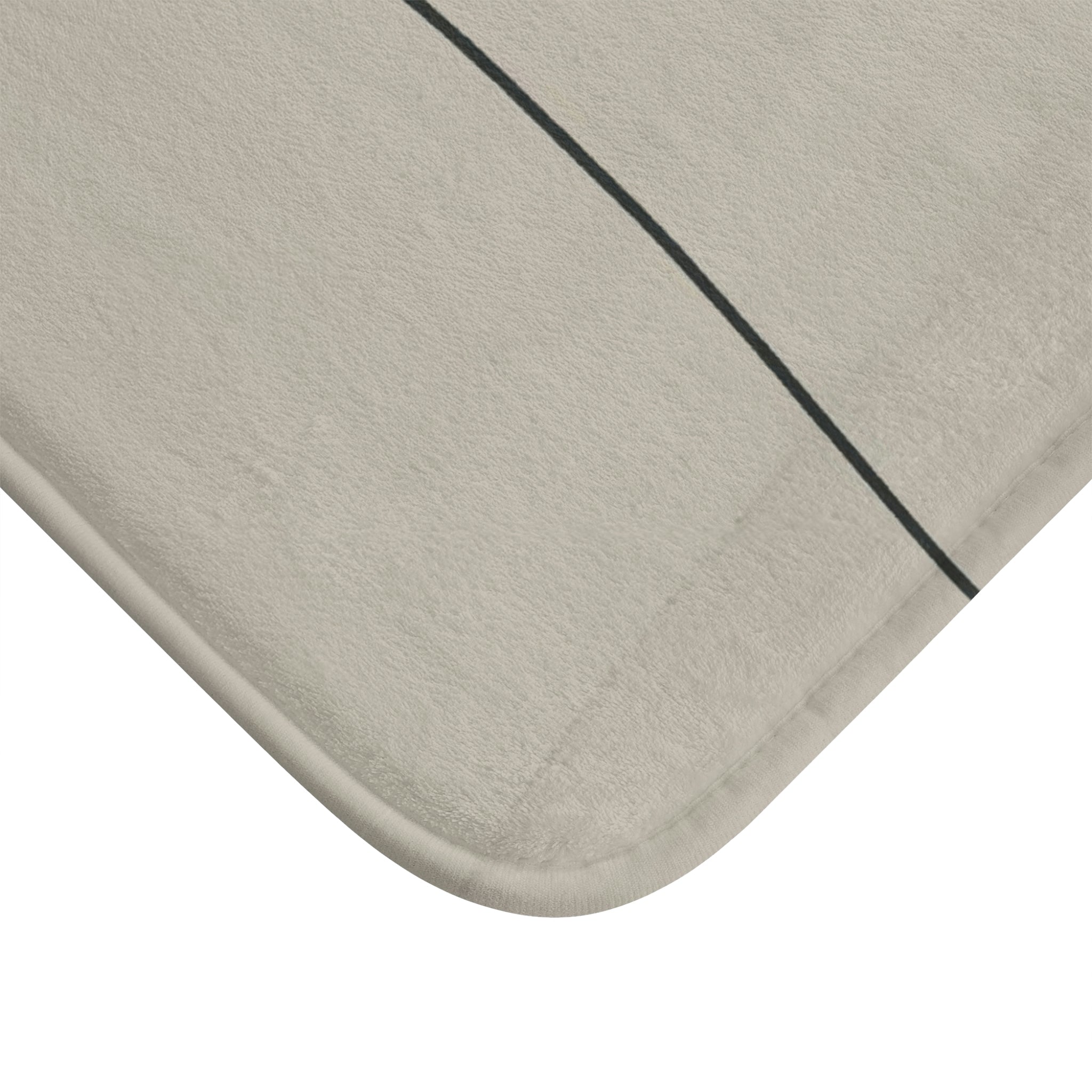 Boho Abstract Bath, Kitchen Mat | Beige White Minimalist