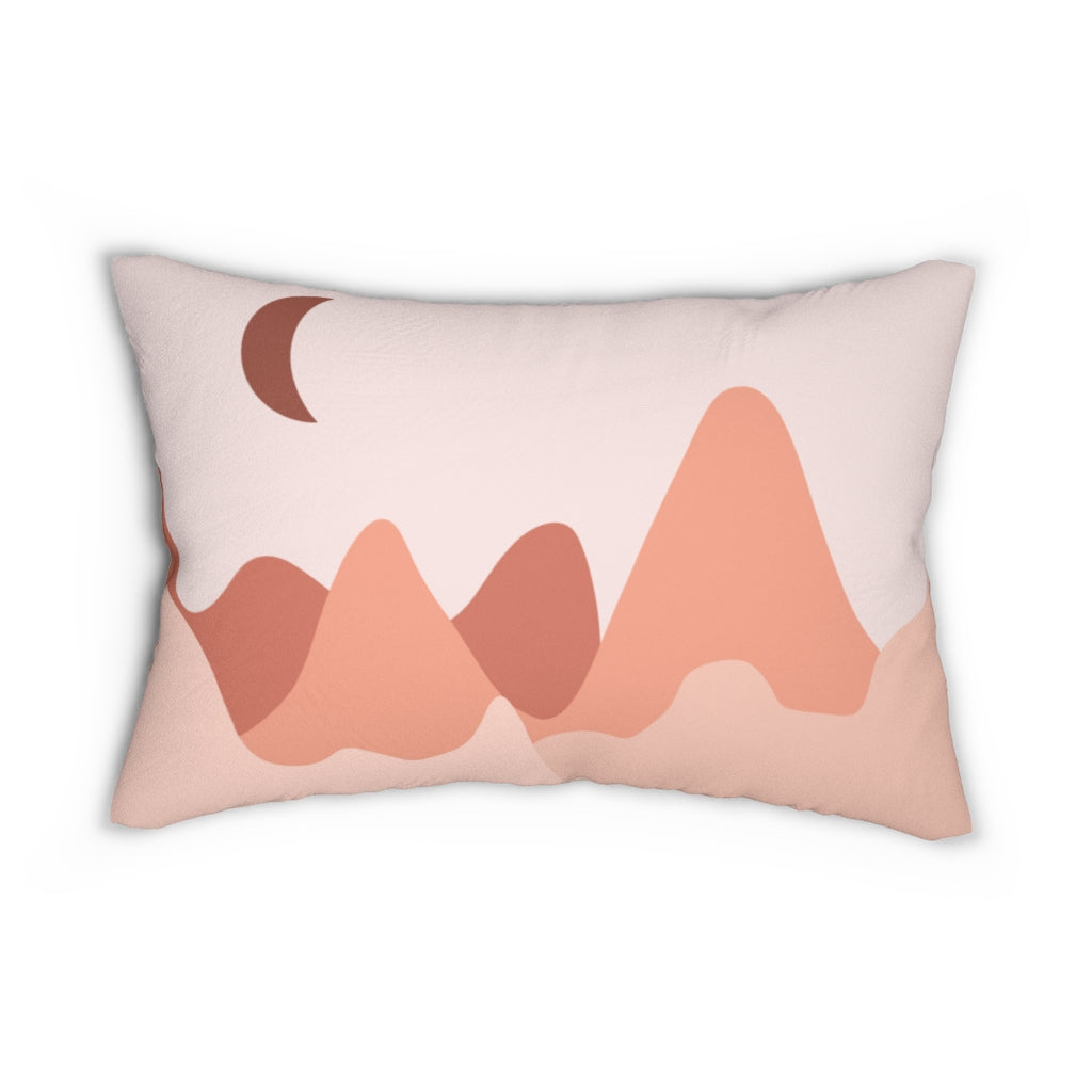 Southwestern Boho Lumbar Pillow | Pink Mountains