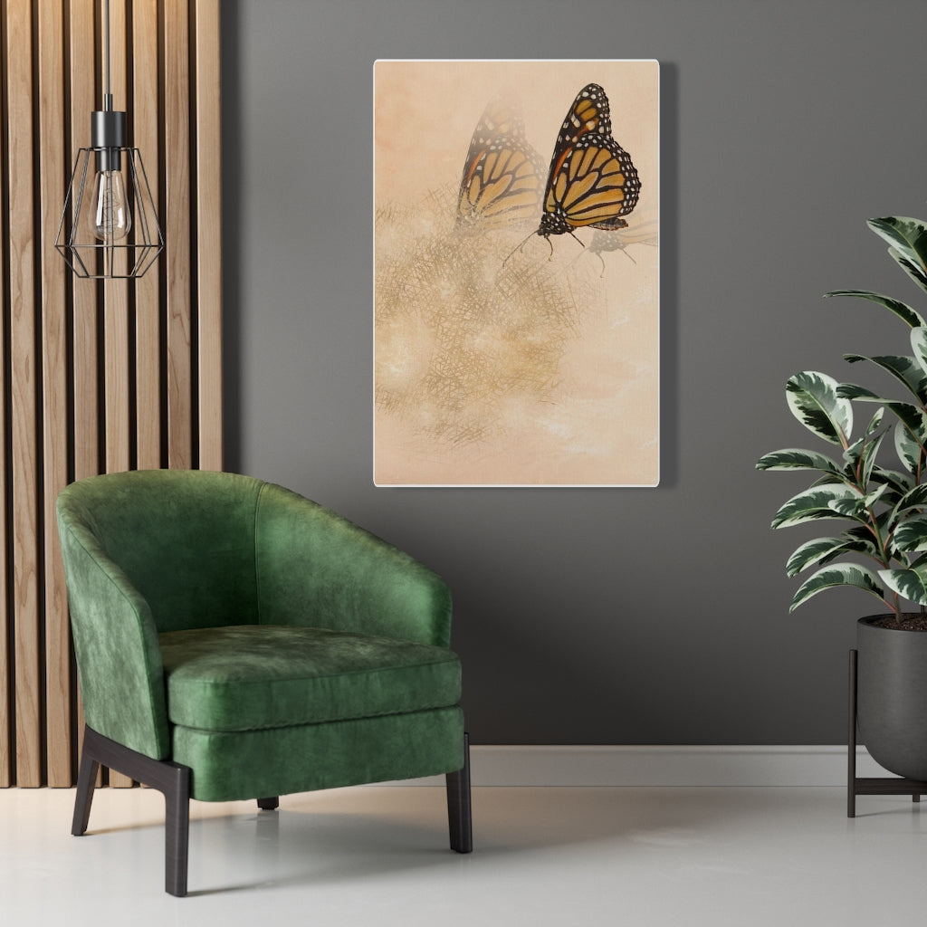 WHIMSICAL WALL CANVAS ART | Terracotta Gold Butterfly