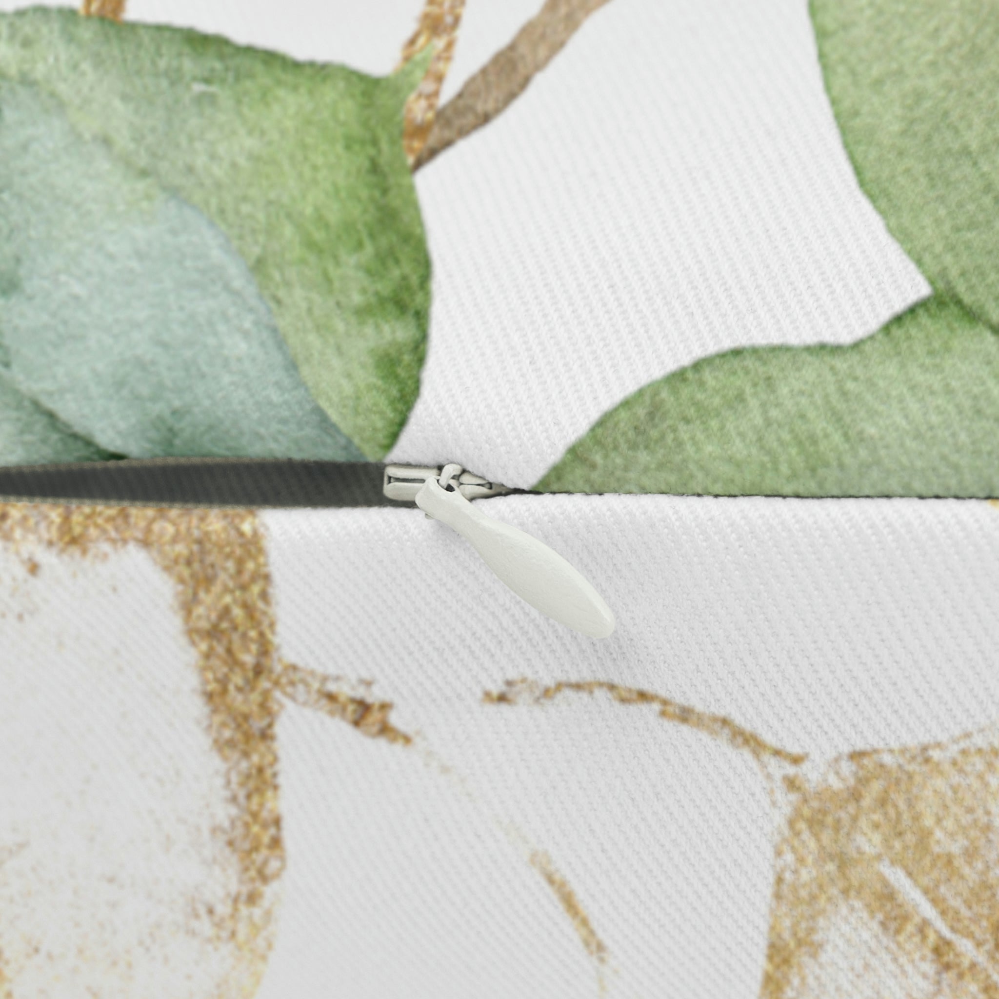 Eucalyptus Floral Lumbar Pillow | Sage Green White
