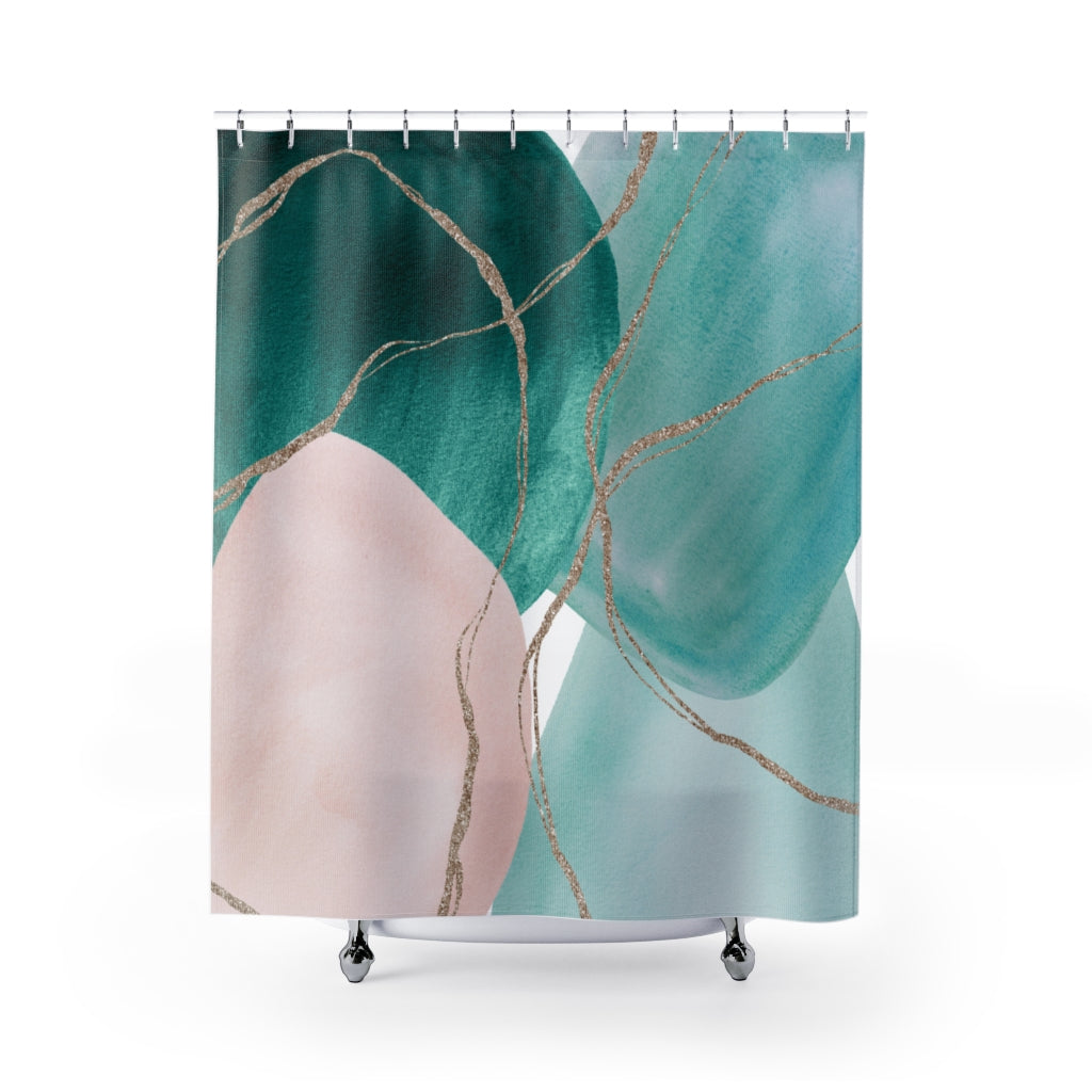 modern boho fabric shower curtain