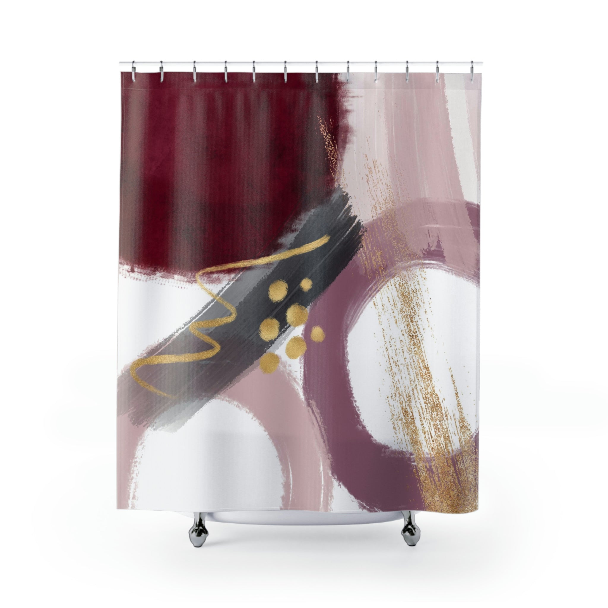 modern boho fabric shower curtain