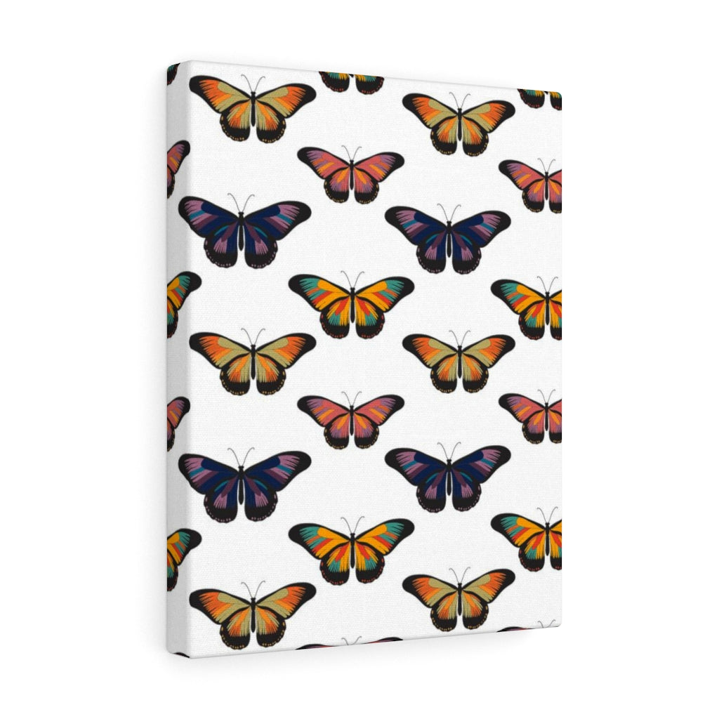 WHIMSICAL WALL CANVAS ART | White Rainbow Butterflies