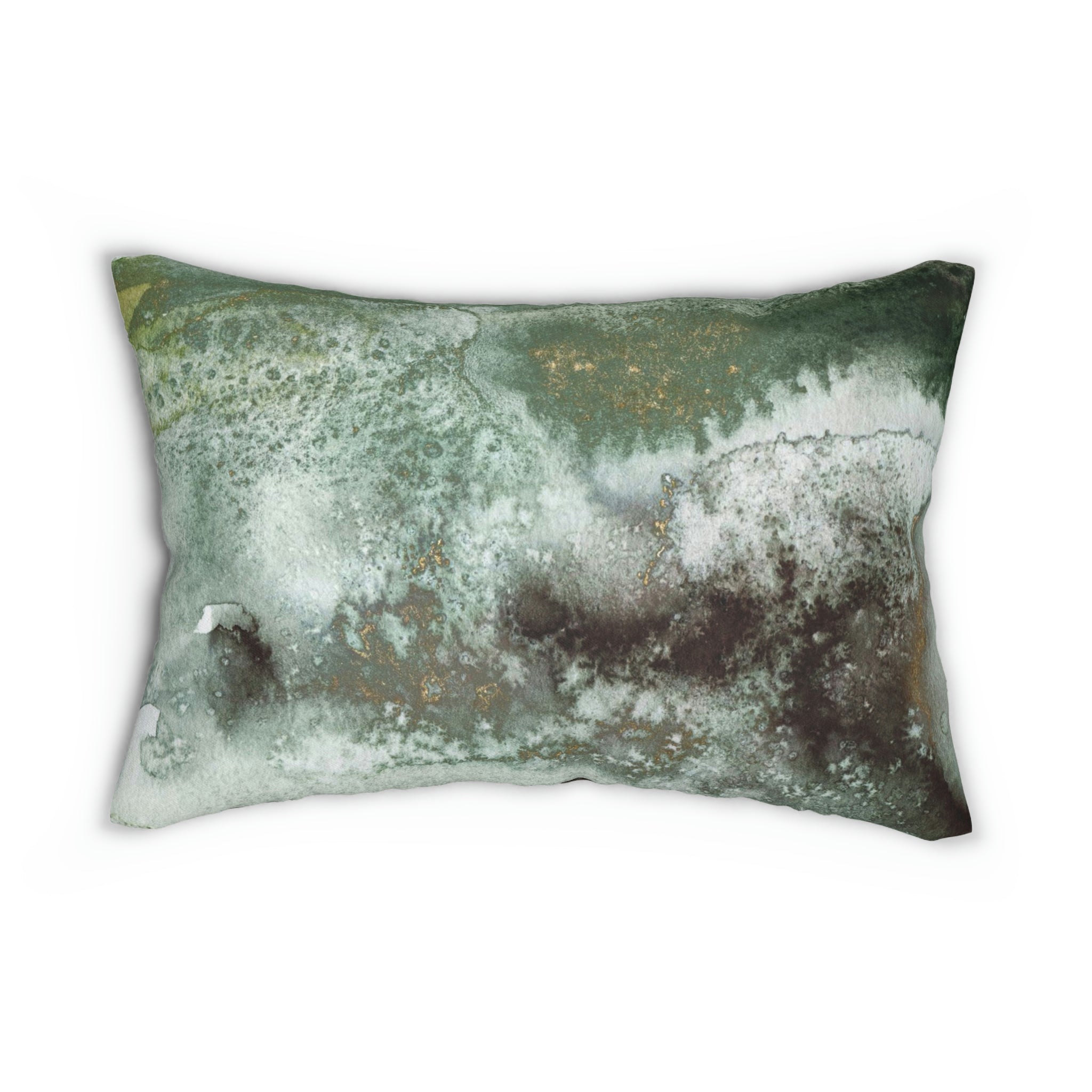 Abstract Lumbar Pillow | Earthy Green Ombre