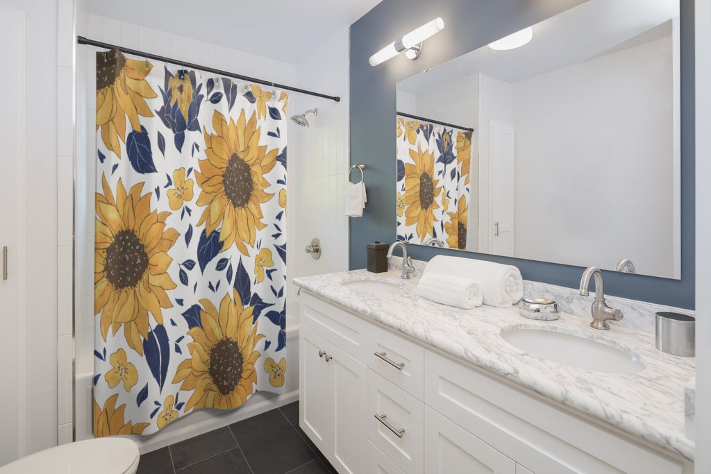 Sunflowers, floral shower curtain