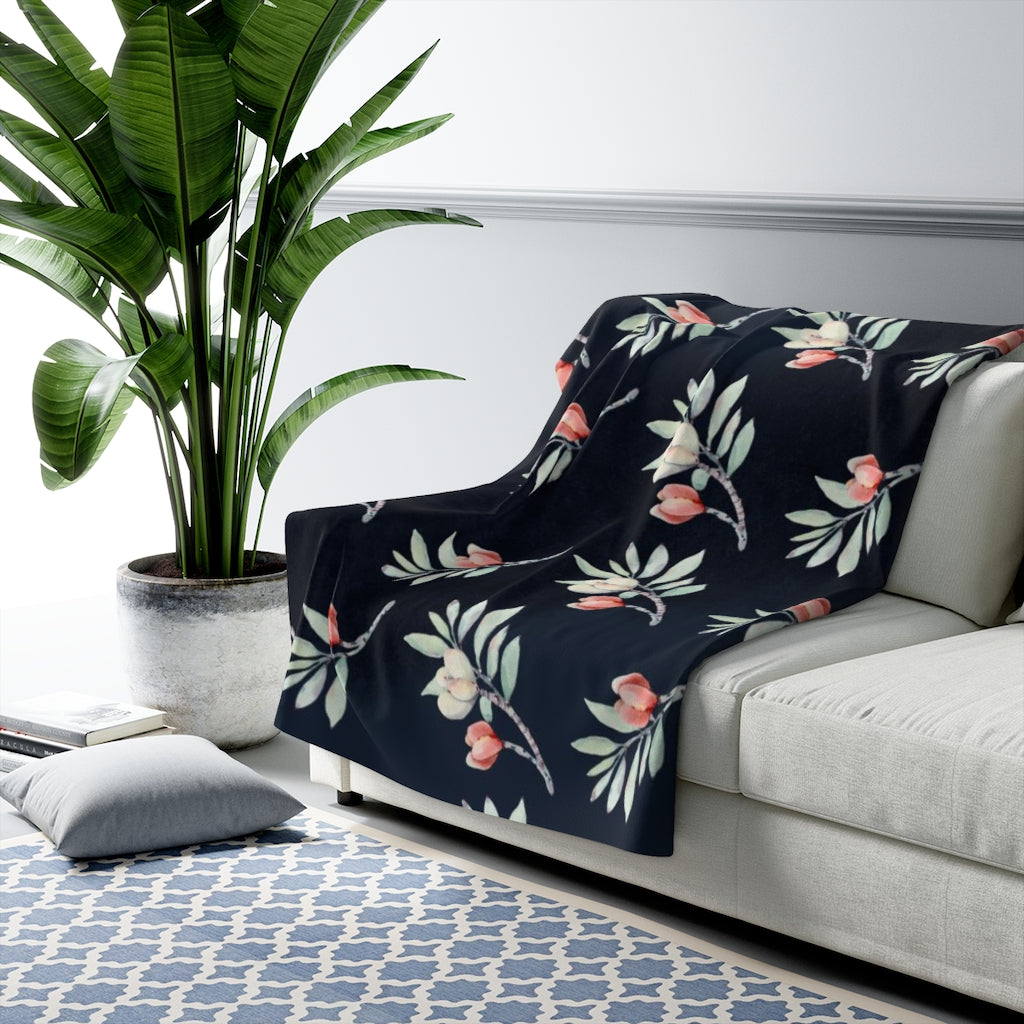 Floral Comfy Blanket | Sage Green Leaves