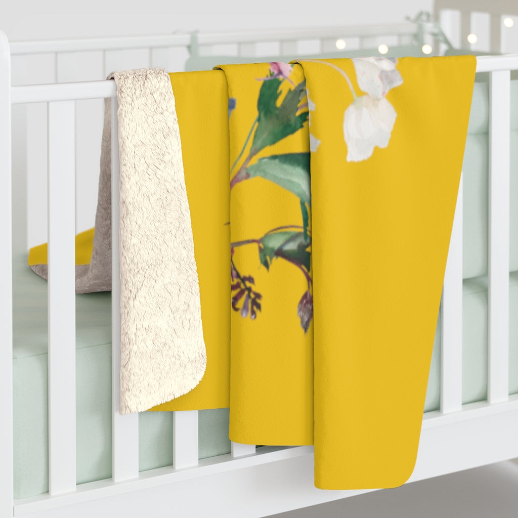 Yellow and Green, Floral Blanket