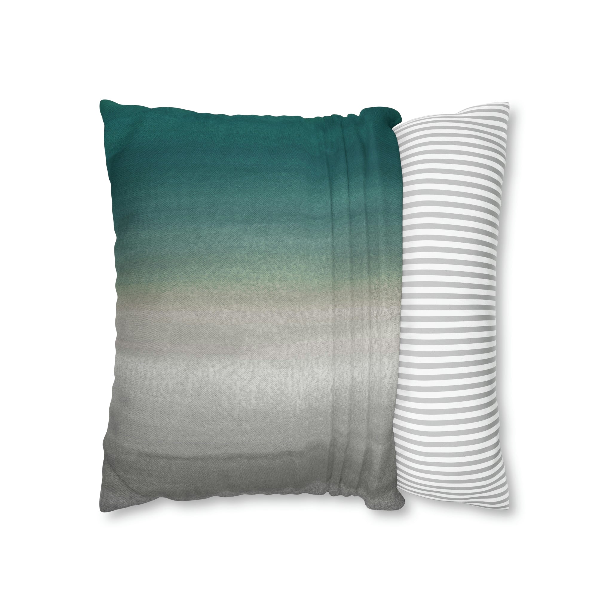 Abstract Boho Pillow Cover | Green Grey Gradient
