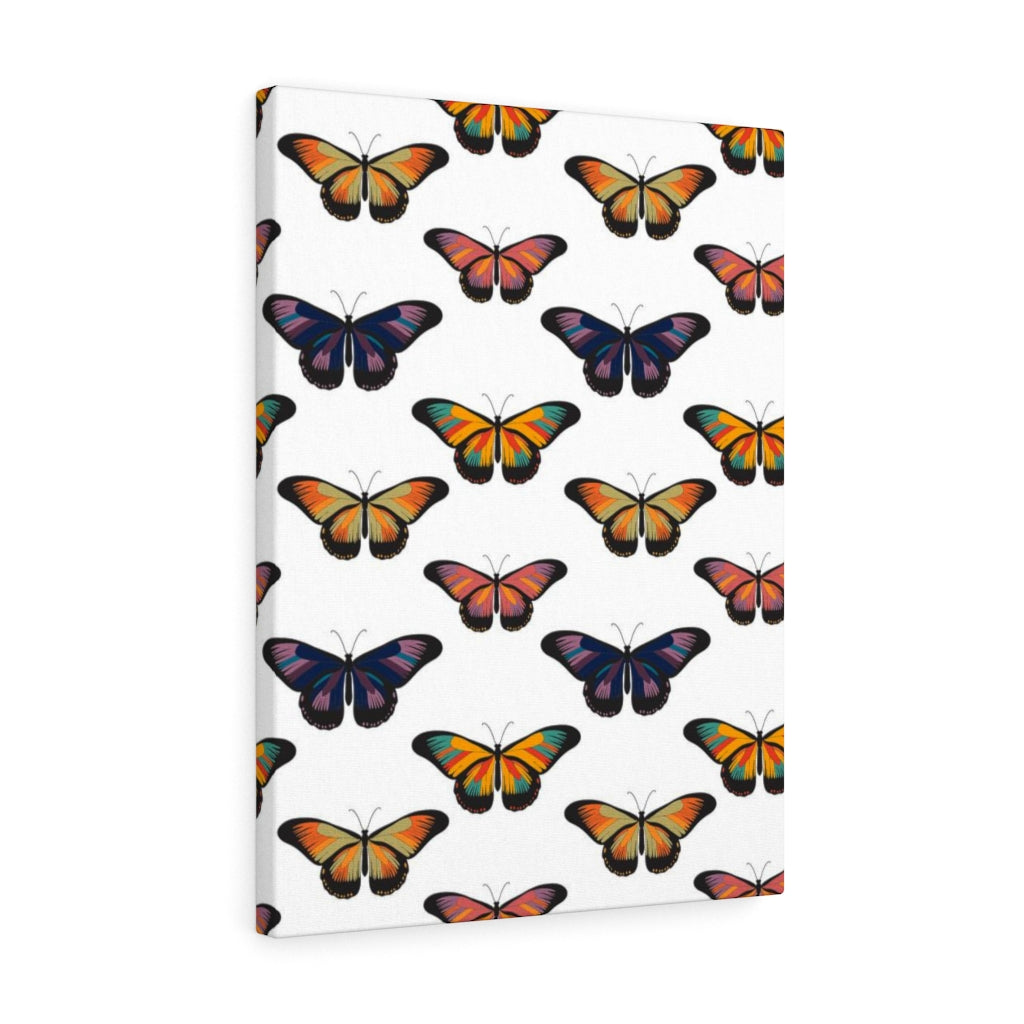 WHIMSICAL WALL CANVAS ART | White Rainbow Butterflies