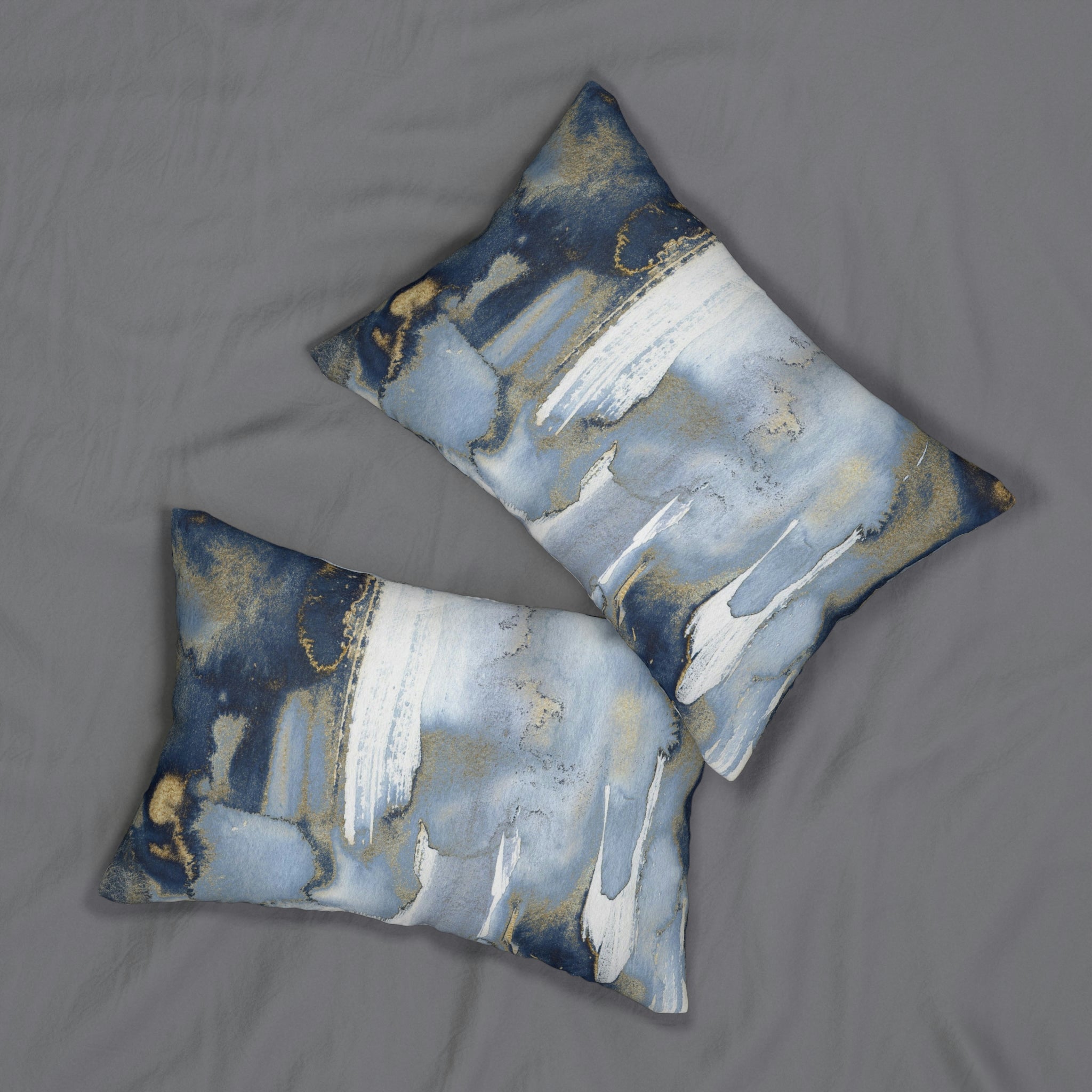 Abstract Lumbar Pillow | Denim Blue Ombre