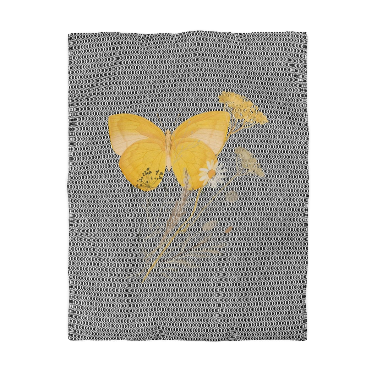 Floral Duvet Cover | Yellow Butterfly | Bedroom Decor