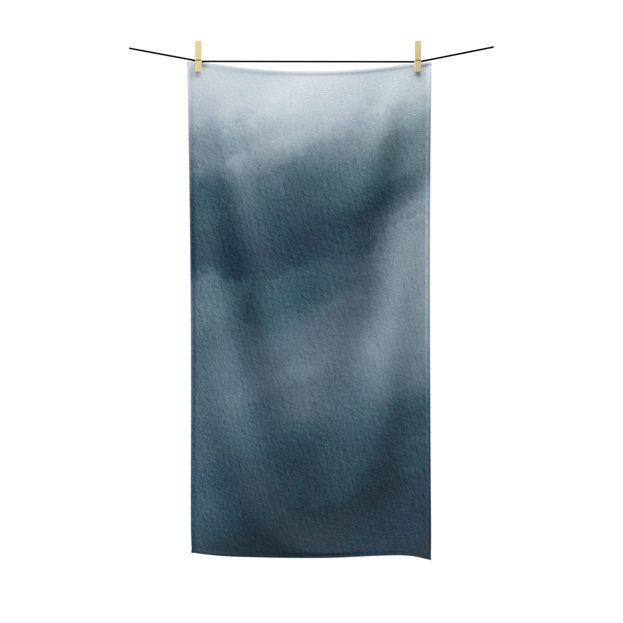 Abstract Boho Bath Towel | Navy Blue Ombre Gradient