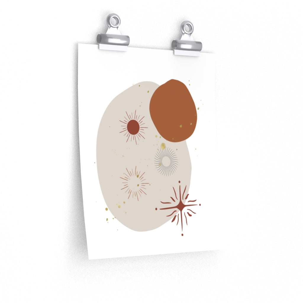 Mystic Bohemian Art | Beige Rust Brown | Cosmic Art Print | Poster
