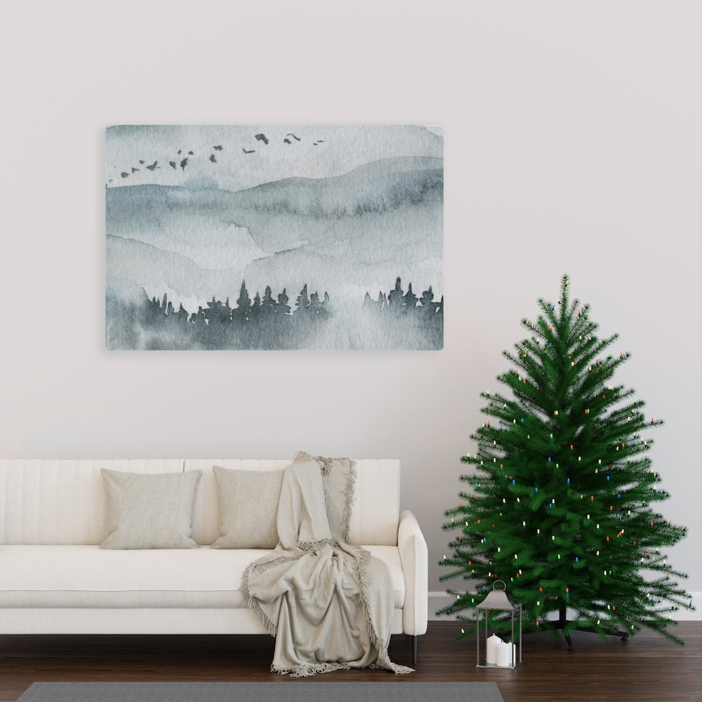 Nature Wall Canvas Art | Gray Woodlands