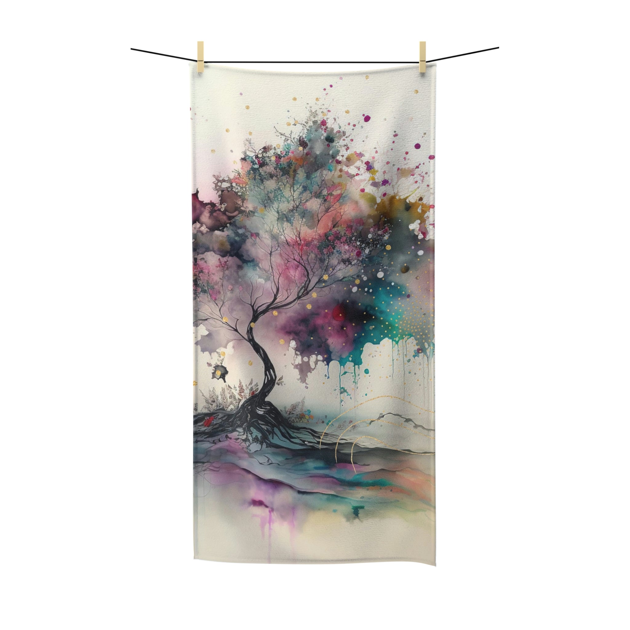 Teal Pink, Minimalist, Abstract Bath Towel