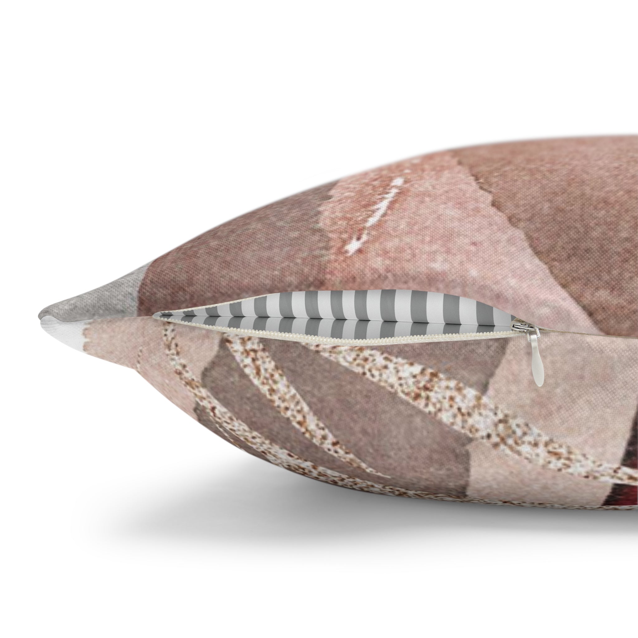 Boho Pillow Cover | Abstract Navy Blue, Blush Pink White