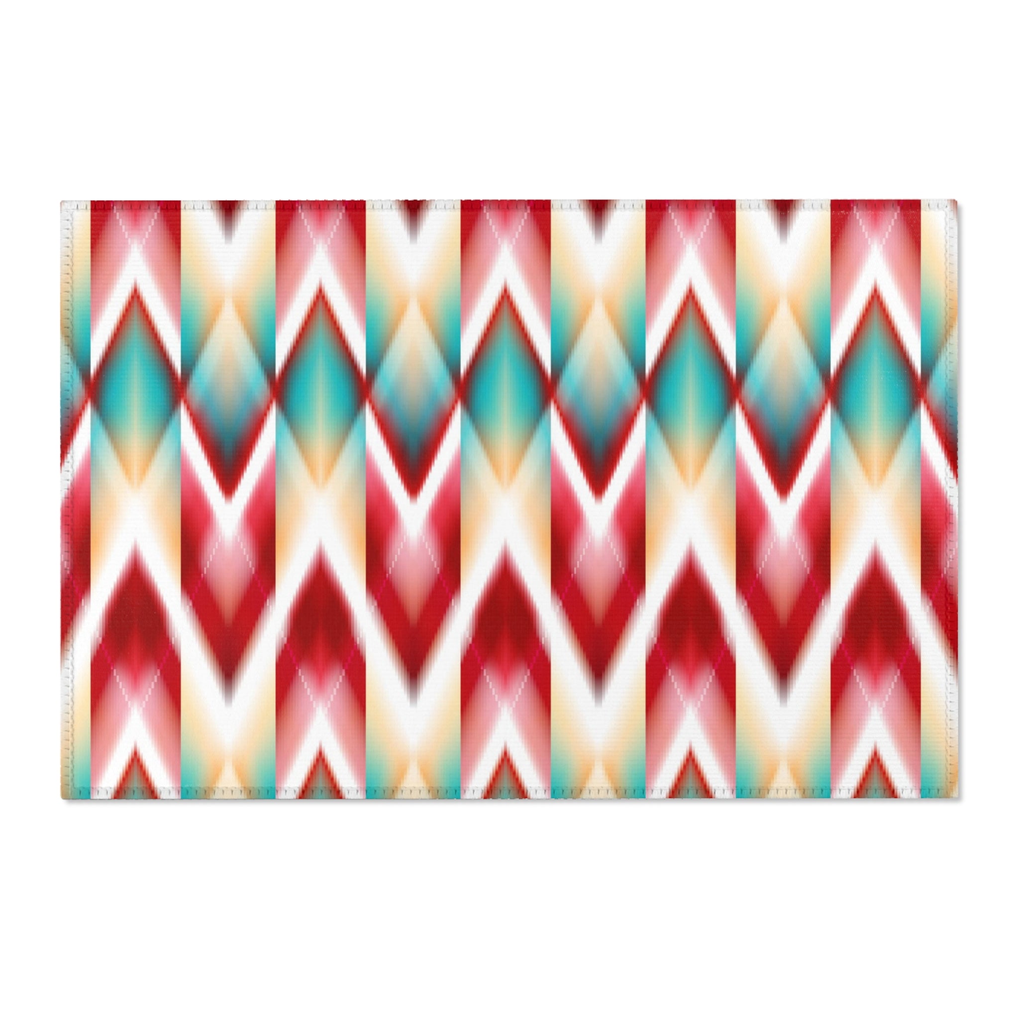 Tribal Area Rug | Red Pink Beige