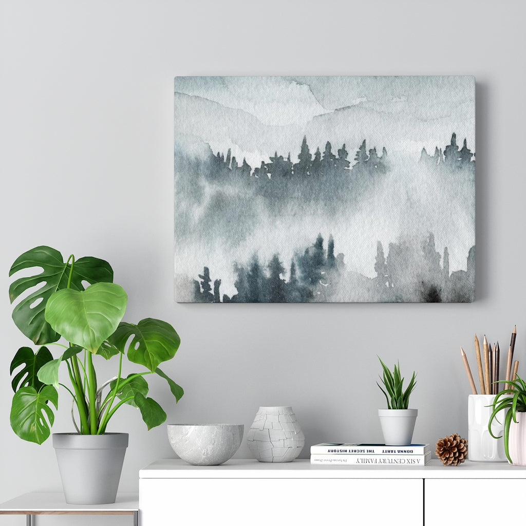 Nature Wall Canvas Art | Gray Woodlands