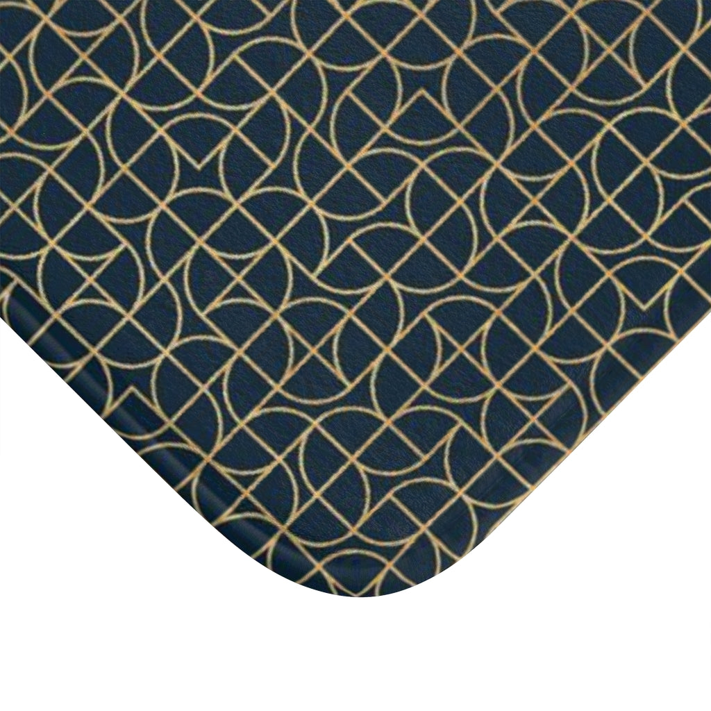 Art Nouveau Bath Mat | Navy Gold