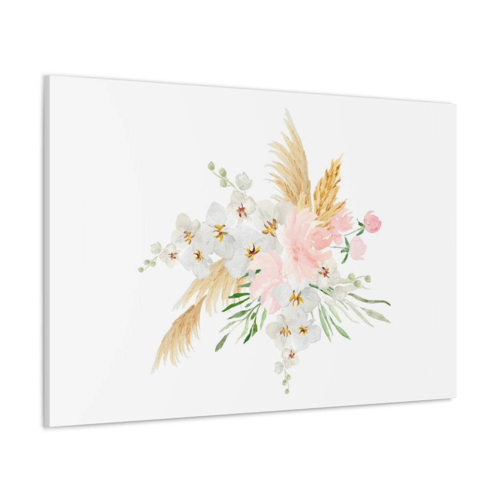 Floral Canvas Wall Art | White Tropical Floral