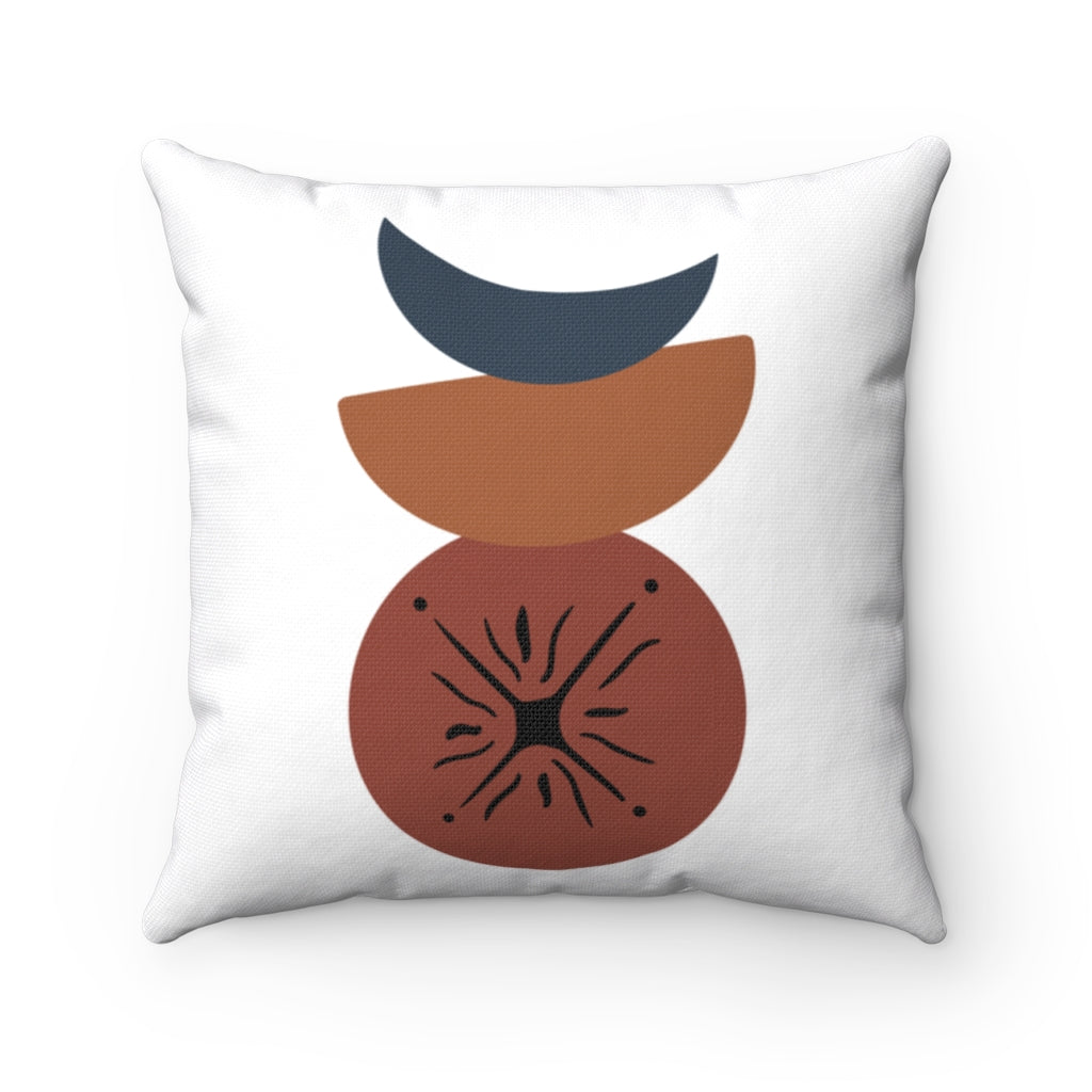 Boho Pillow Cover | Brown Burnt Orange Navy Blue