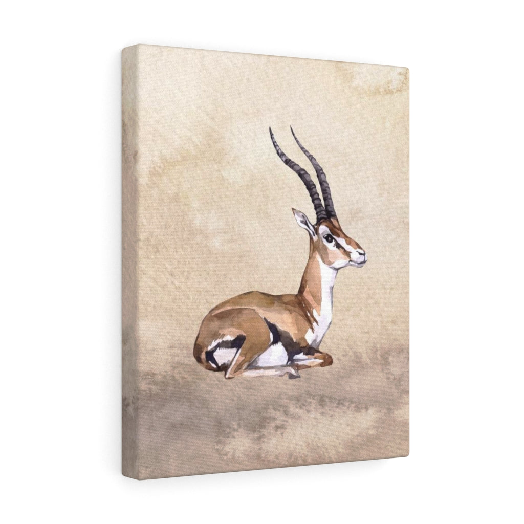 WHIMSICAL WALL CANVAS ART | Beige Watercolor Gazelle