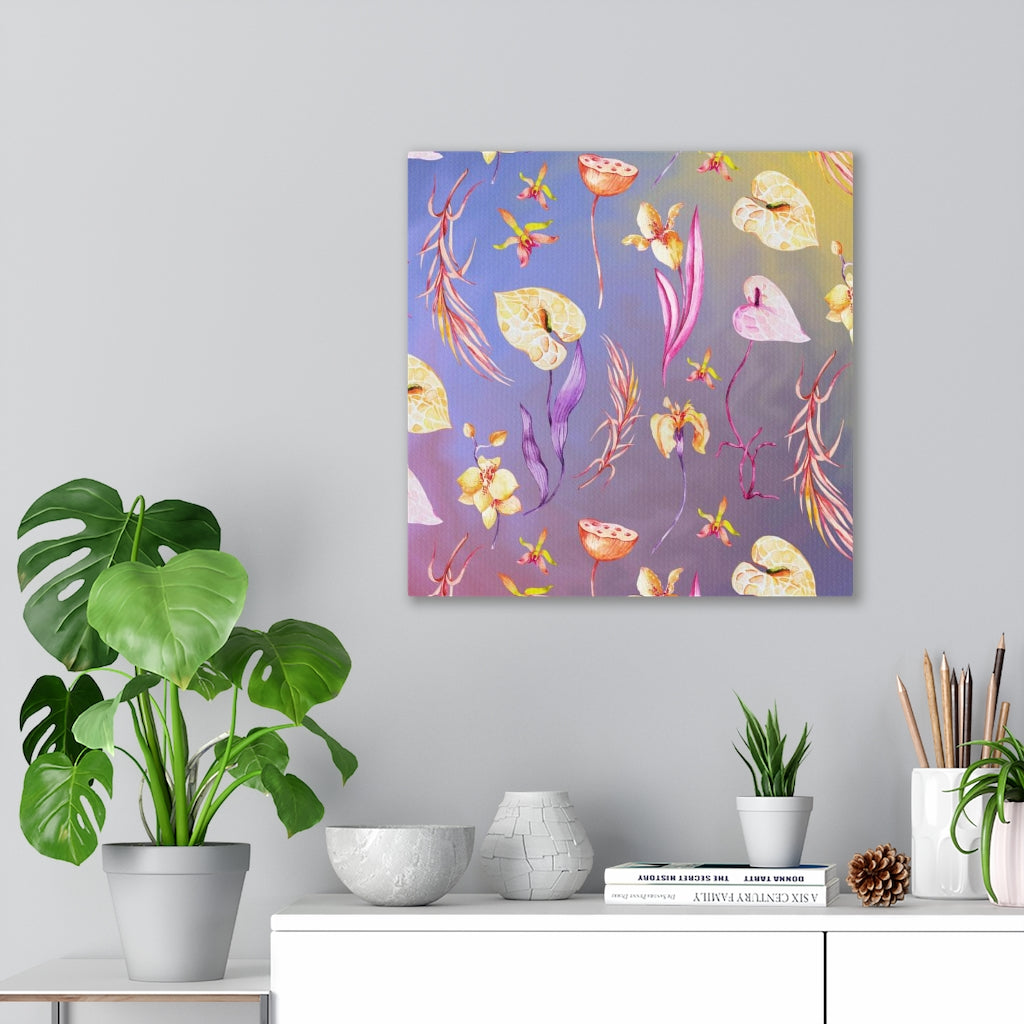 FLORAL CANVAS ART | Purple Yellow Orchid