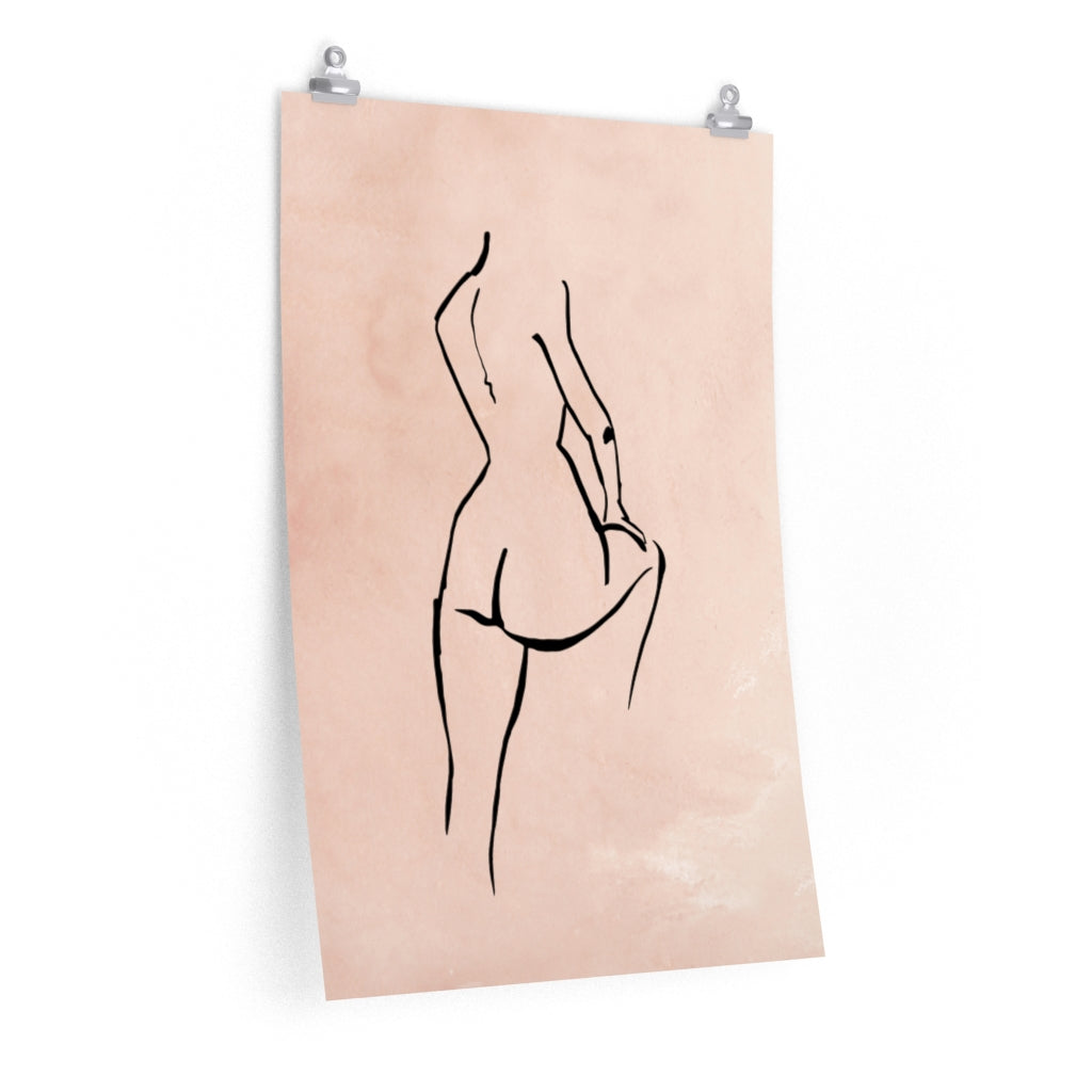 Female Art | Beige Black Art Print | Poster