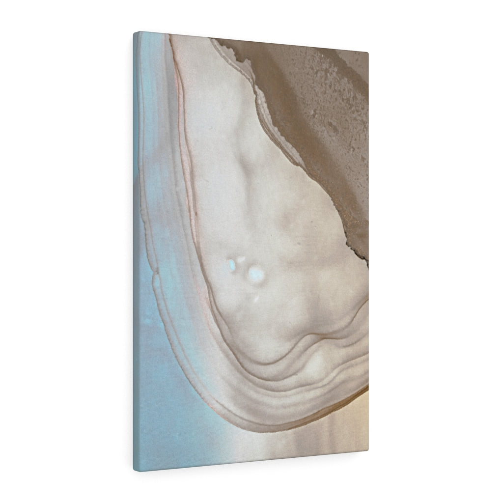Abstract Canvas Art | White Grey Pastel Blue