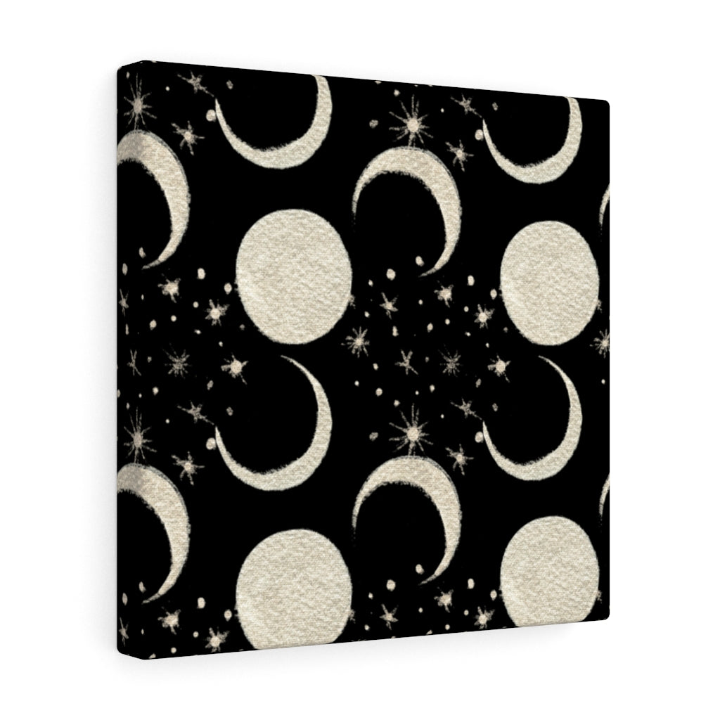 MYSTICAL CANVAS ART | Black Beige Moon Phases