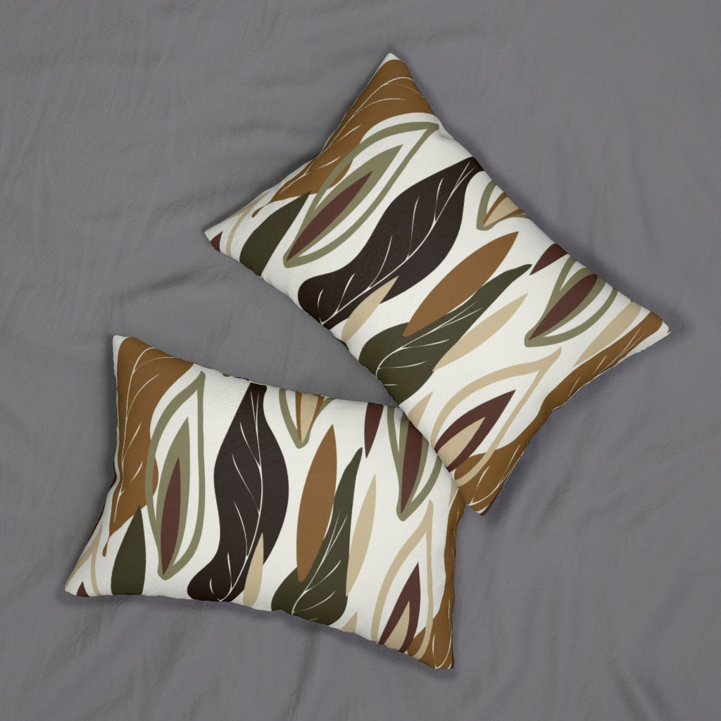 Floral Boho Lumbar Pillow | Green White