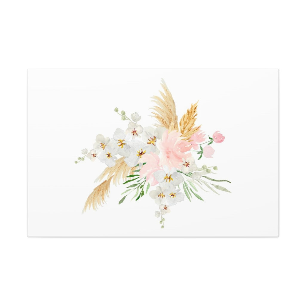 Floral Canvas Wall Art | White Tropical Floral