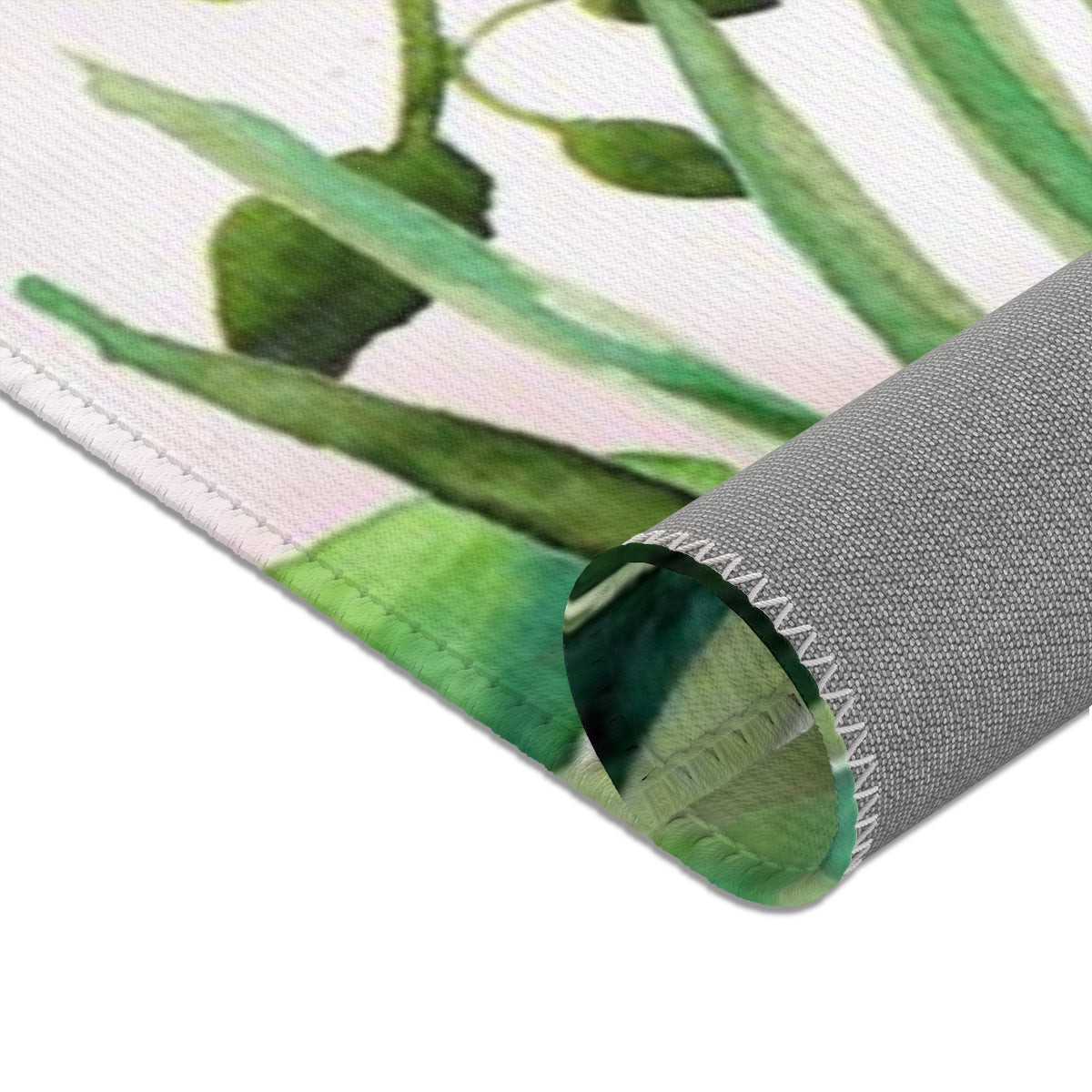 Floral Area Rug | Blush Peach Jungle Leaves