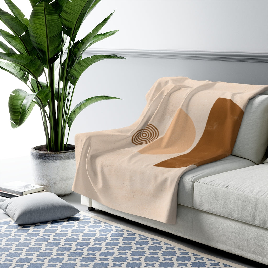 TerraCotta Mystical, Biege Geometric Bohemian Blanket