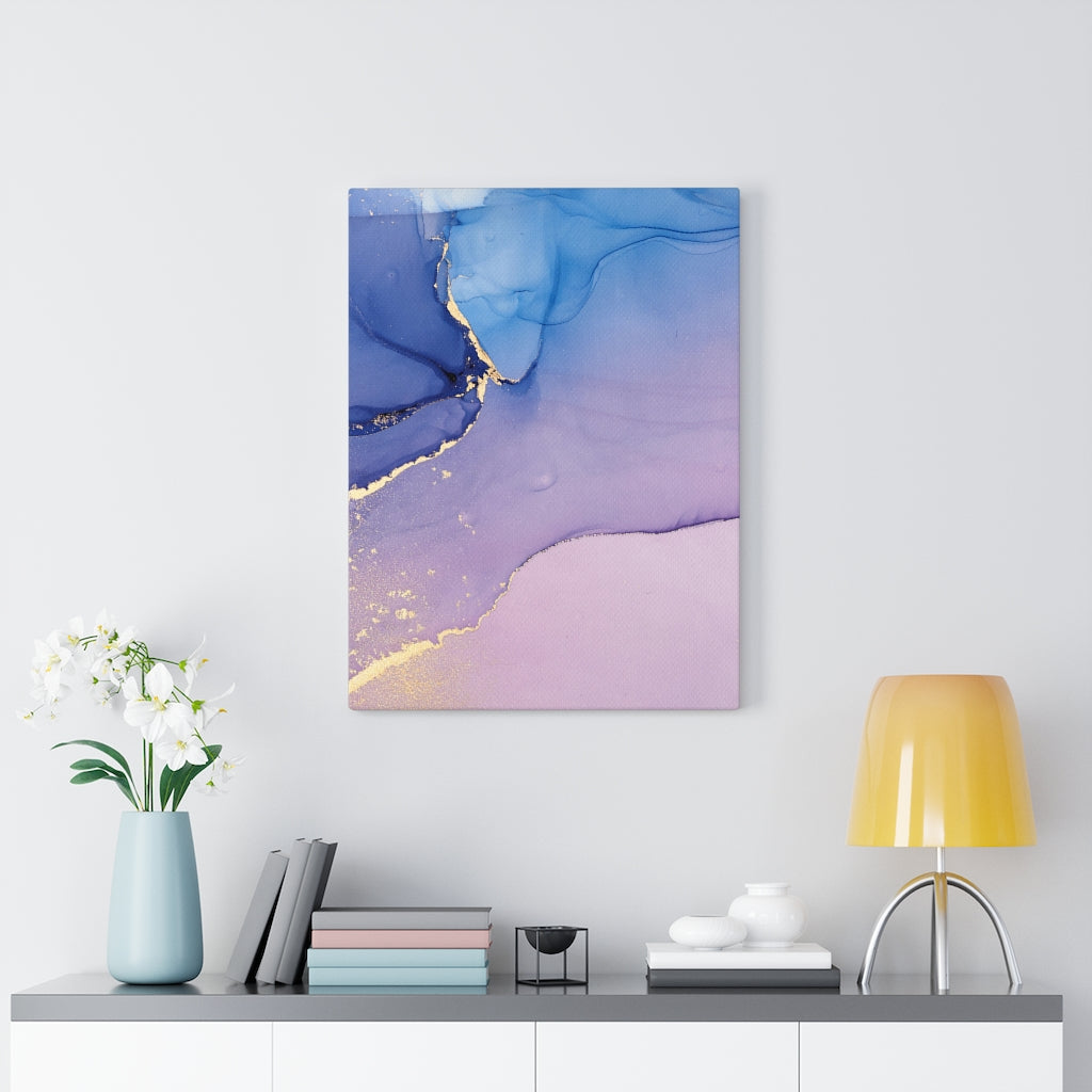 Abstract Canvas Art | Purple Blue Gold