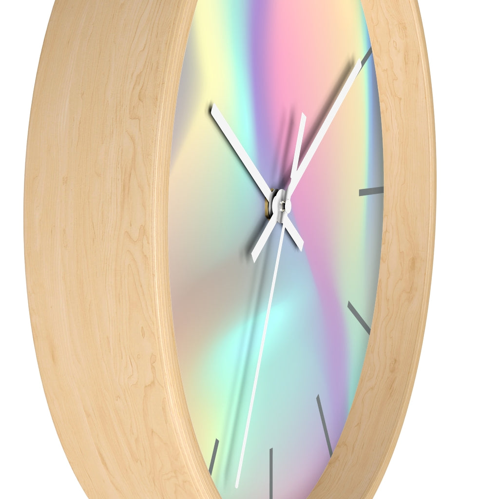 Wood, Holographic Wall Clock 10"