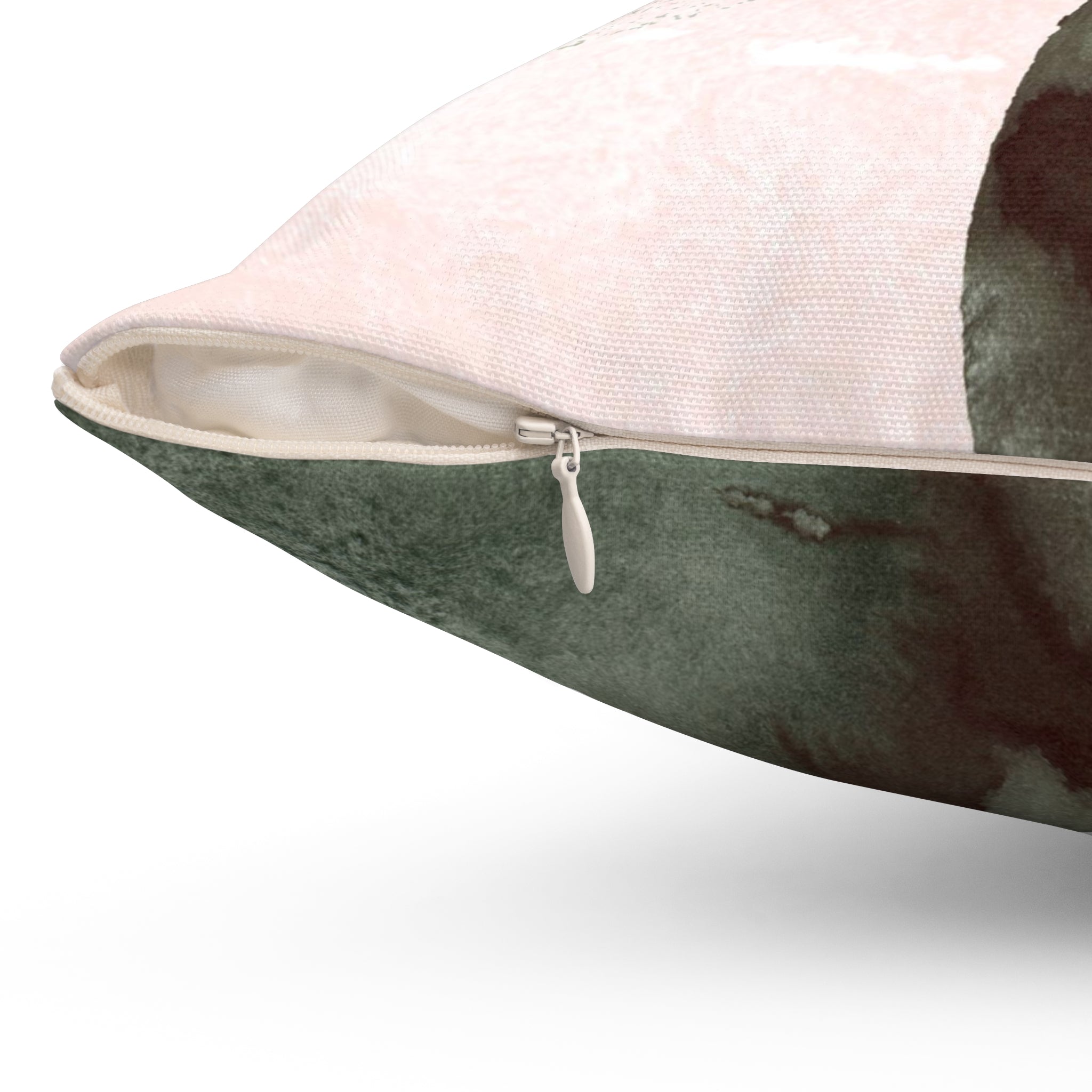 Abstract Floral Pillow Cover | Blush Pink Green Ombre