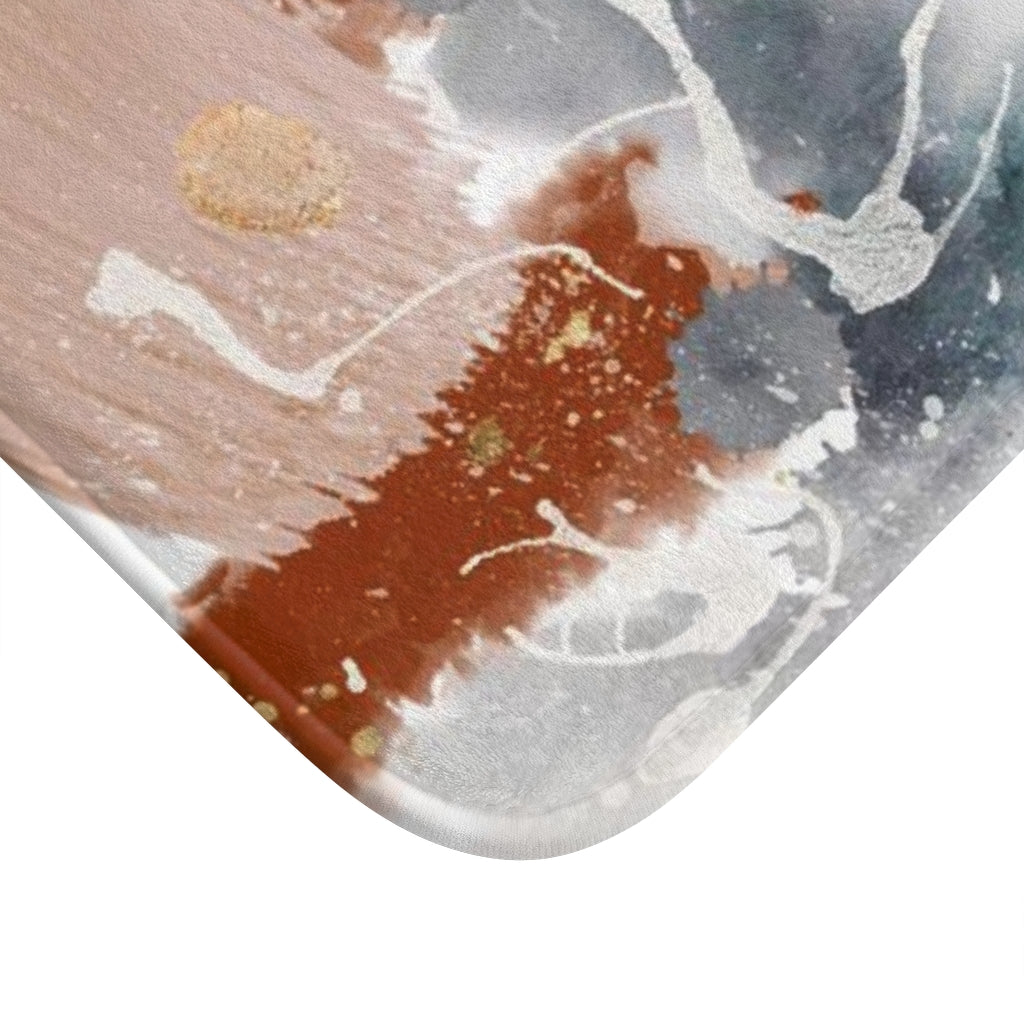 Abstract Bath Mat | Blue Beige