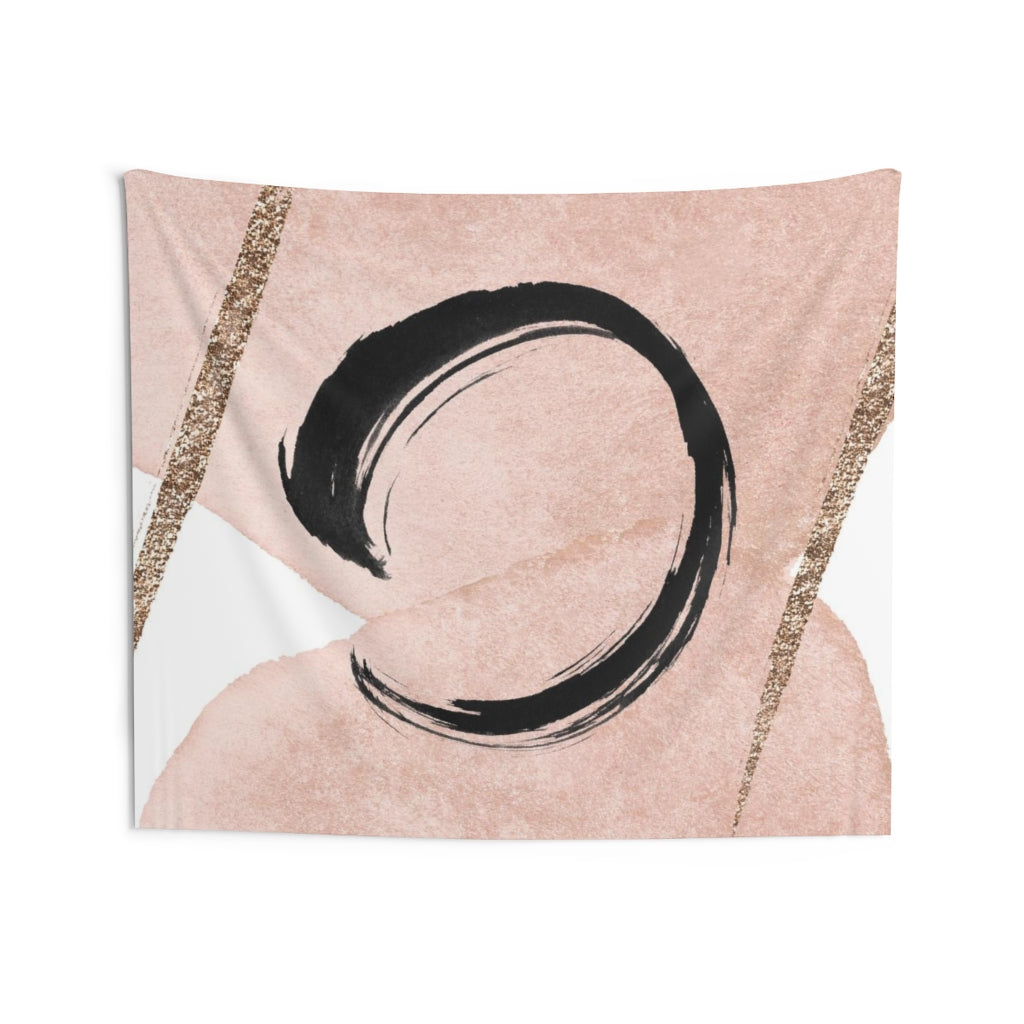 Abstract Tapestry | Black Blush Pink White