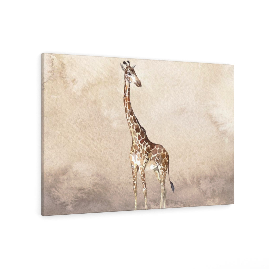WHIMSICAL WALL CANVAS ART | Beige Watercolor Giraffe