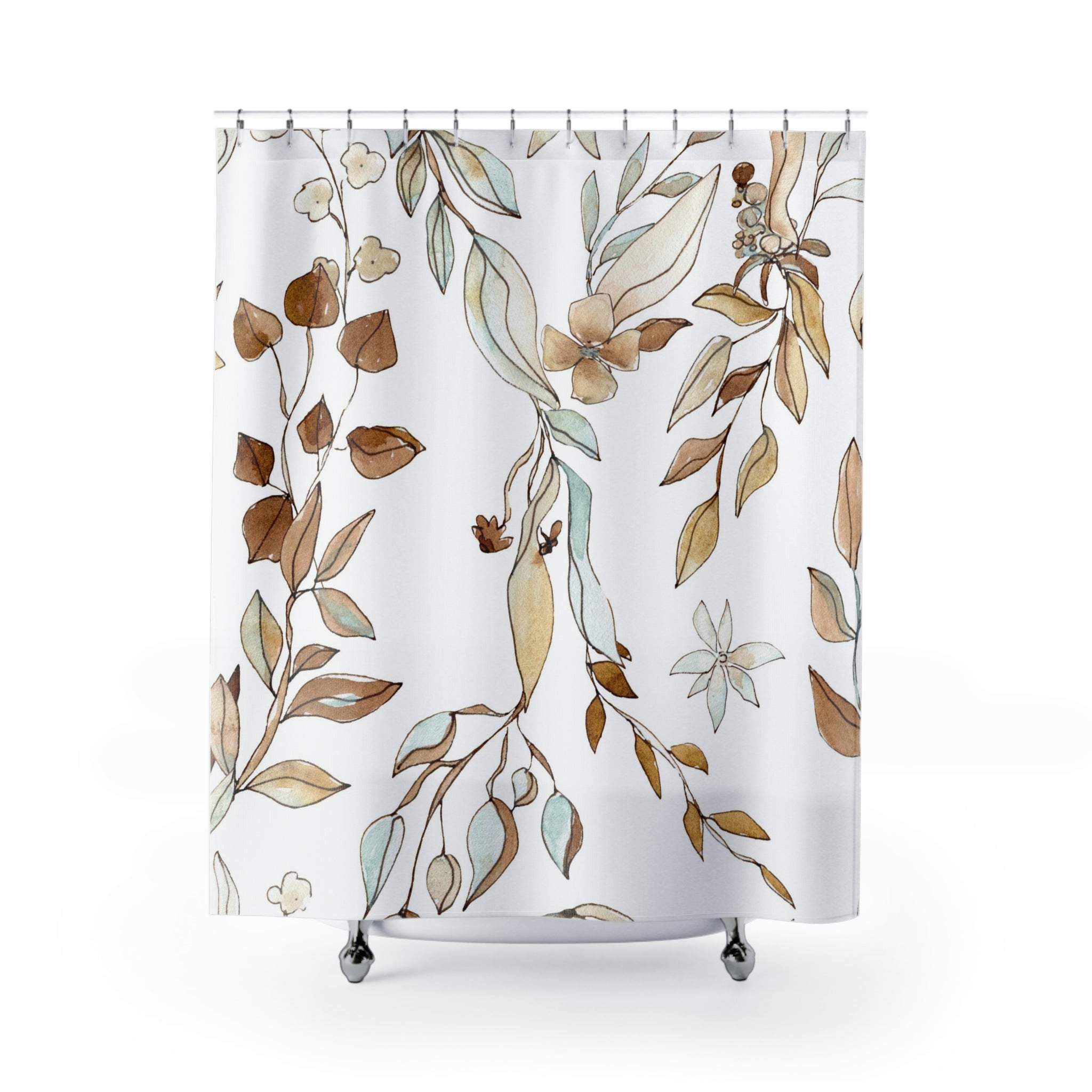 modern boho fabric shower curtain