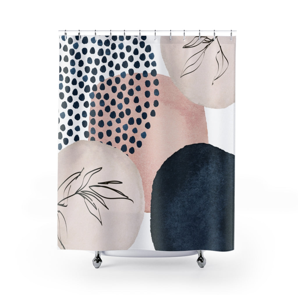 modern boho fabric shower curtain