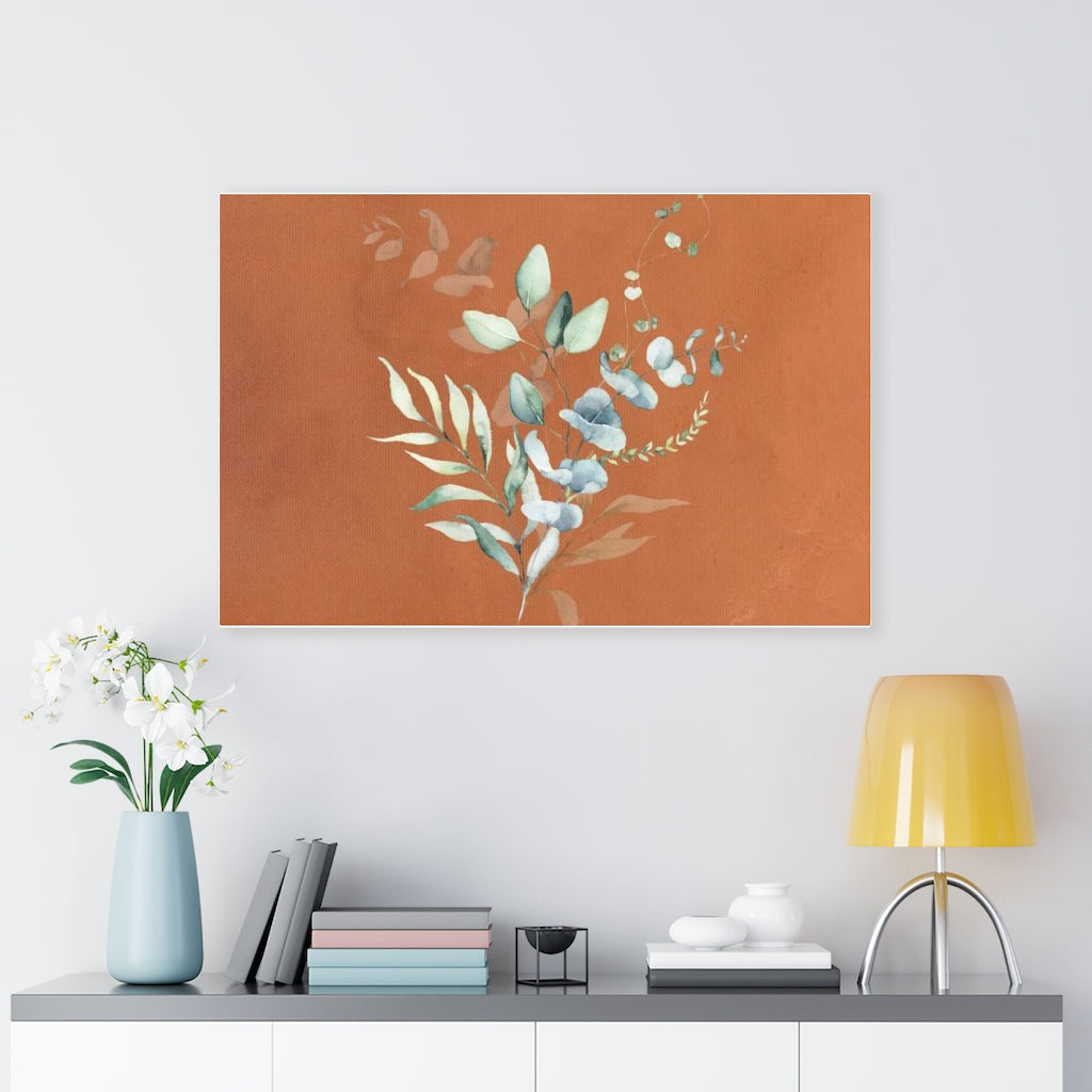 FLORAL WALL CANVAS ART | Terracotta Green Eucalyptus