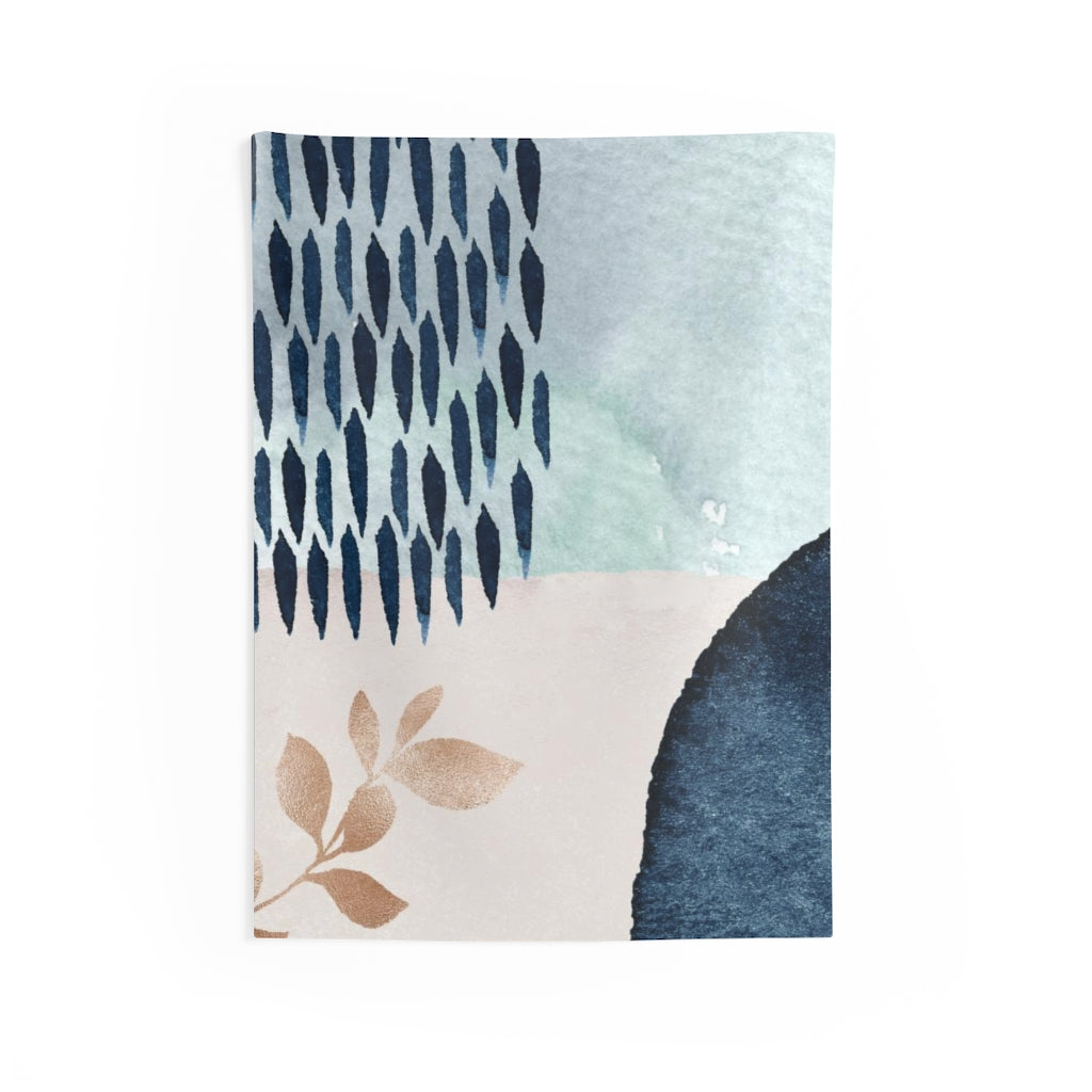 Floral Tapestry | Teal Beige Bronze Navy Blue