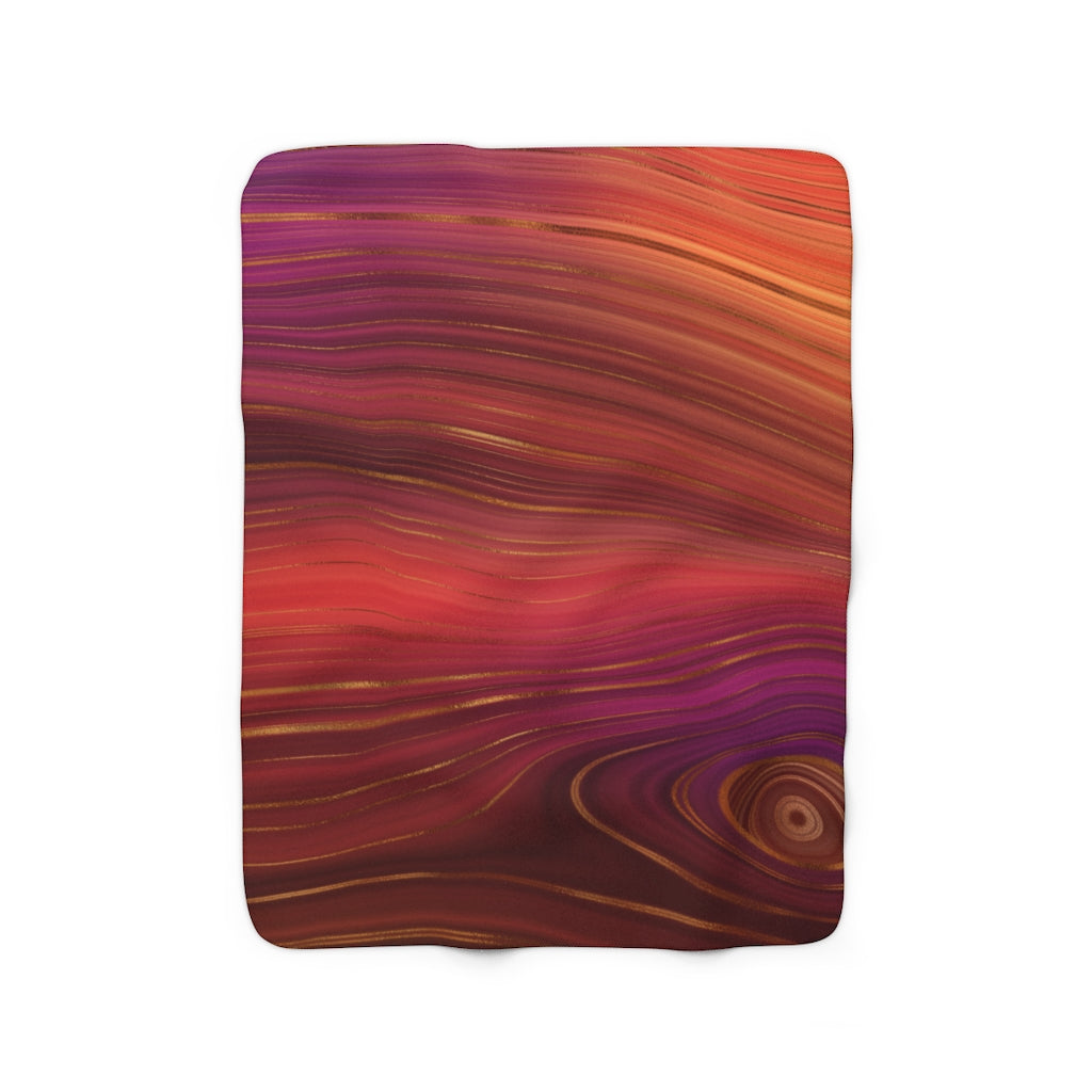 Red Purple, Orange Rust Brown, Agate Quartz Marble Blanket