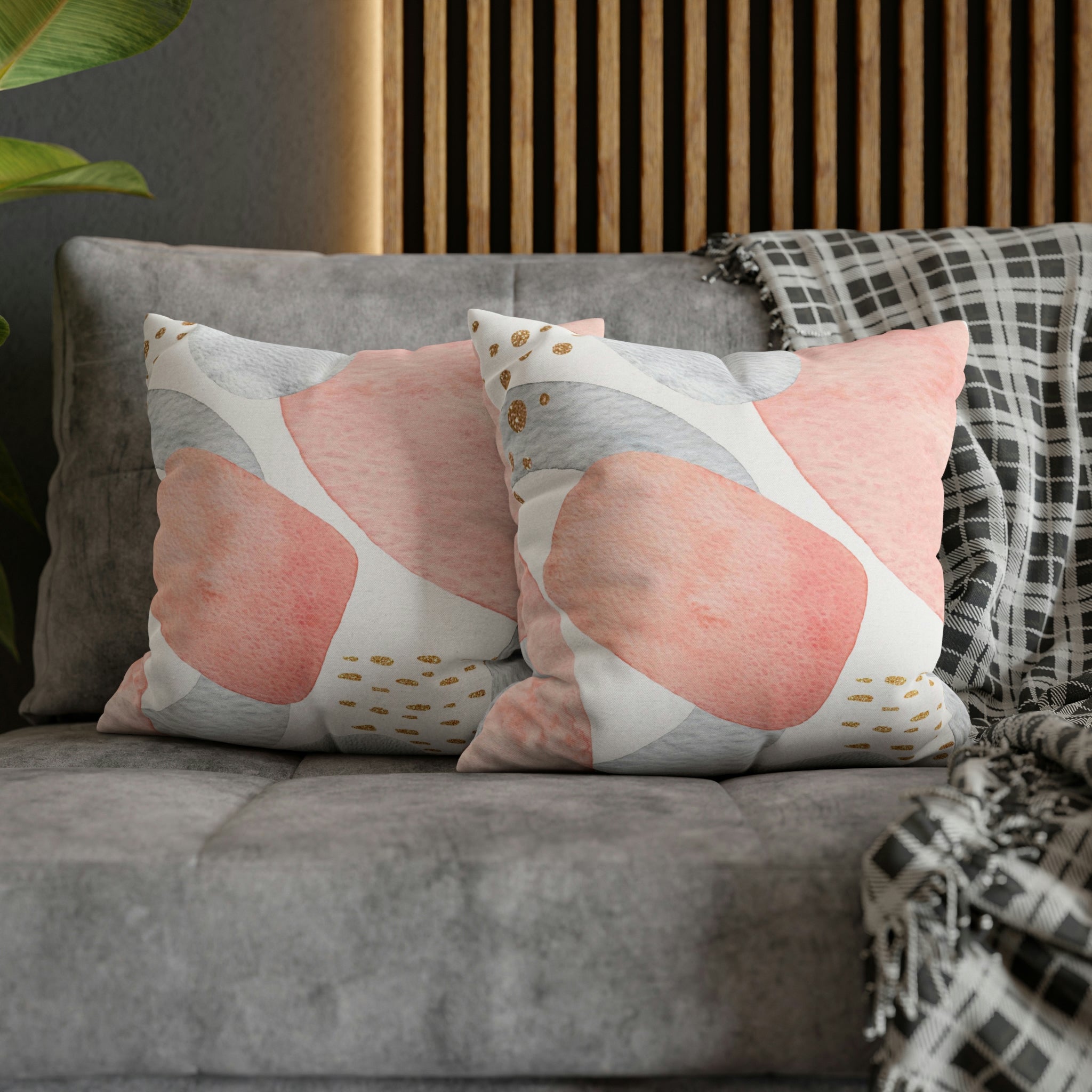 Abstract Pillow Cover | Blush Pink Gray white